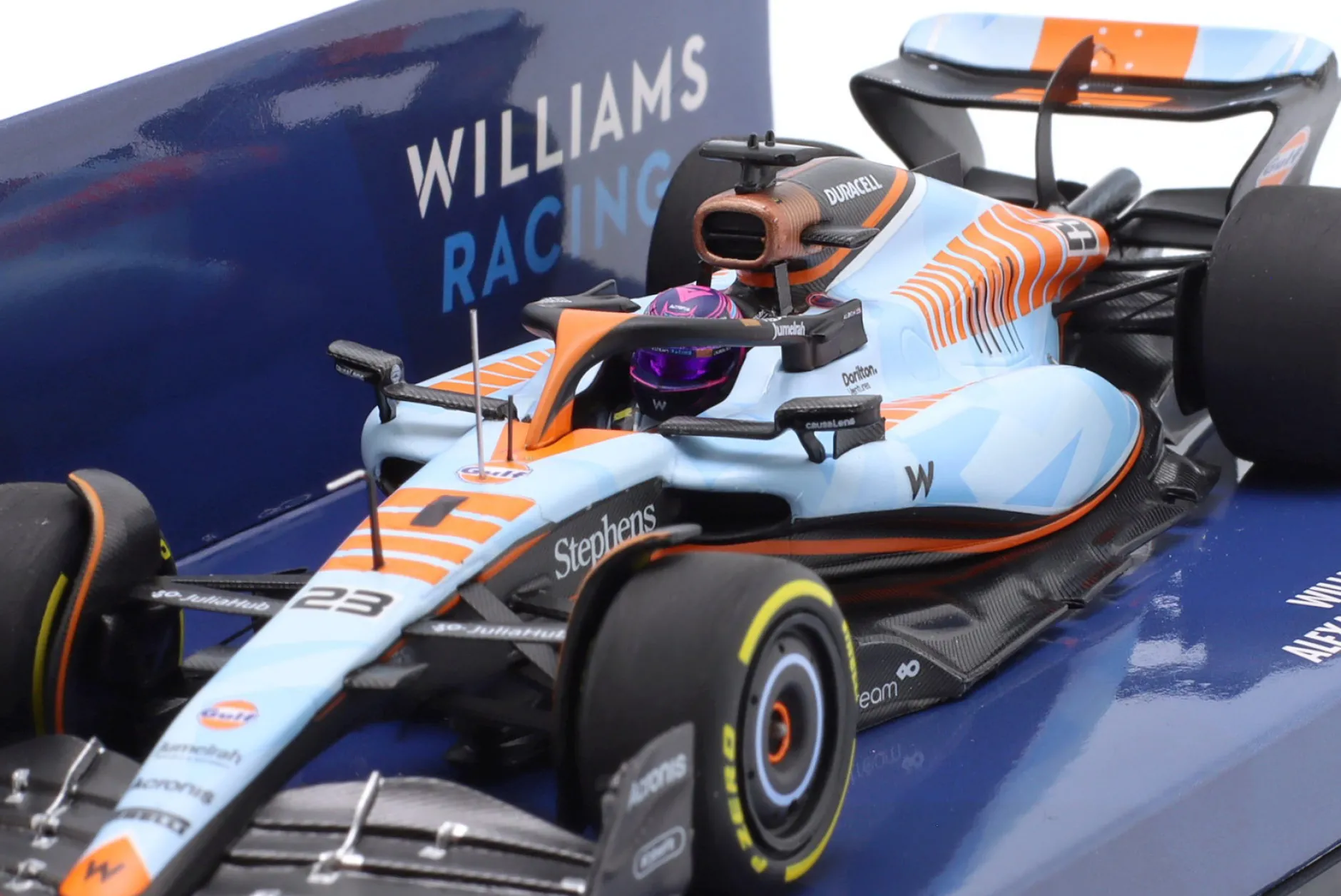 A. Albon Williams FW45 Gulf Design #23 Singapur GP Formel 1 2023 1:43 Minichamps