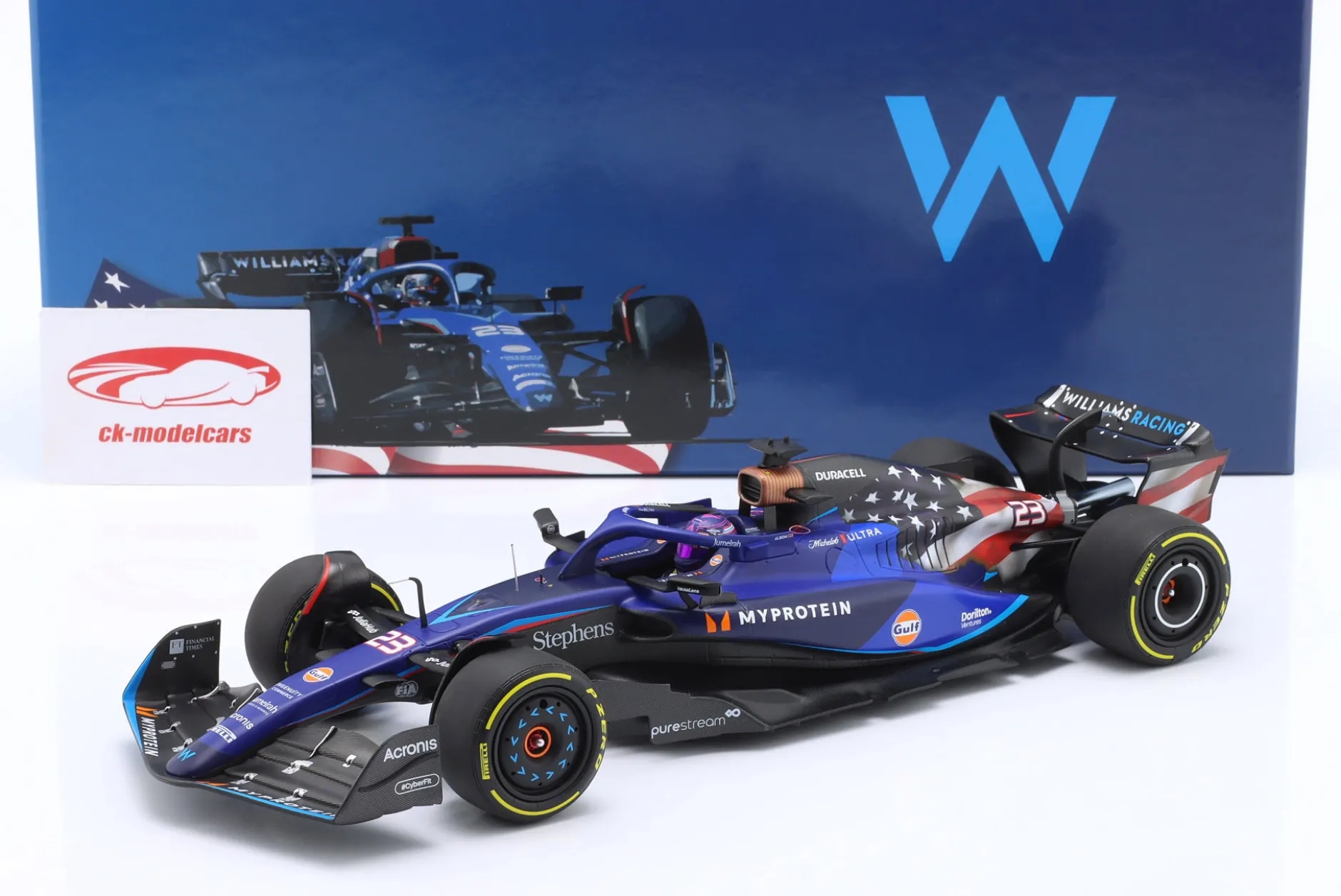 Alex Albon Williams FW45 #23 9th USA GP Formel 1 2023 1:18 Minichamps