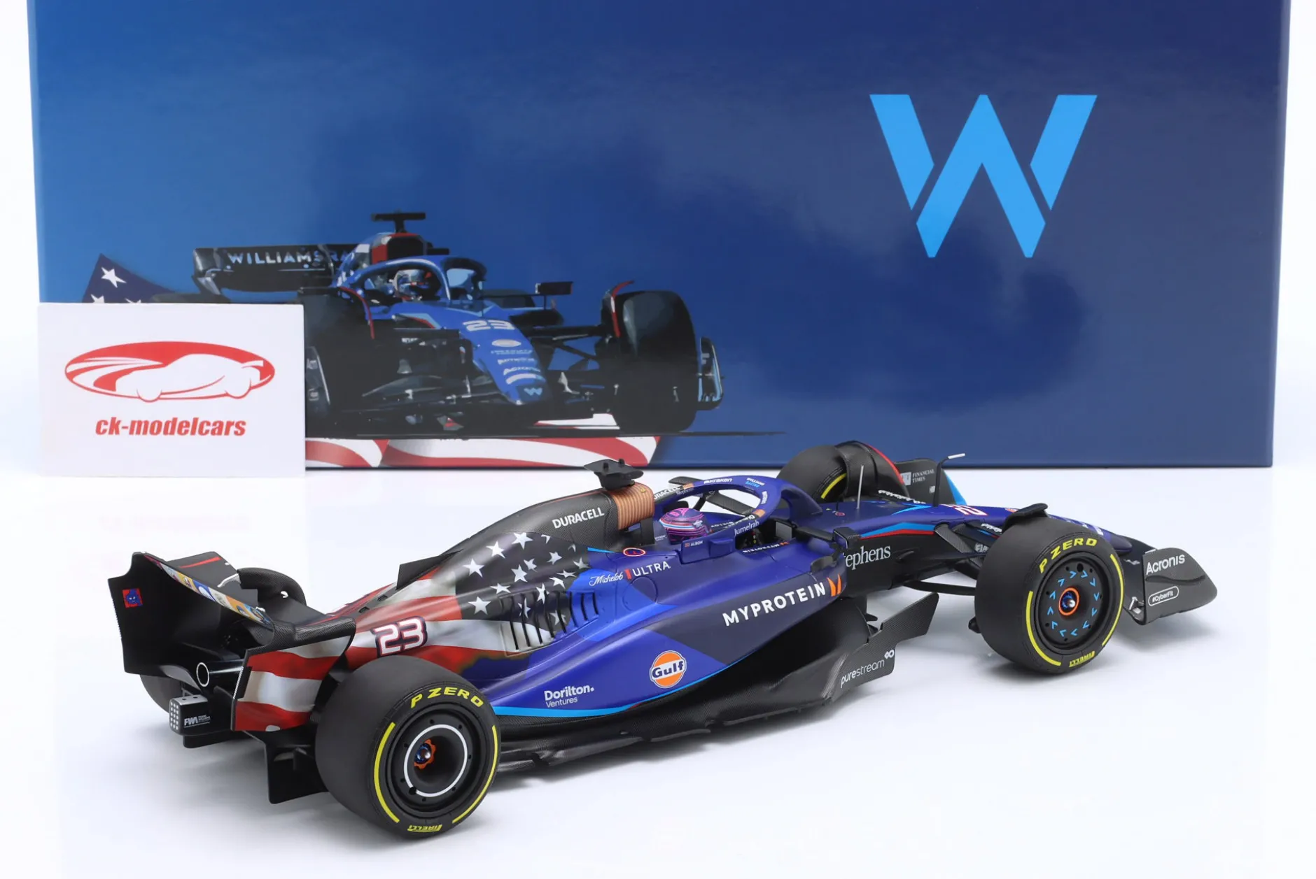 Alex Albon Williams FW45 #23 9th USA GP Formel 1 2023 1:18 Minichamps
