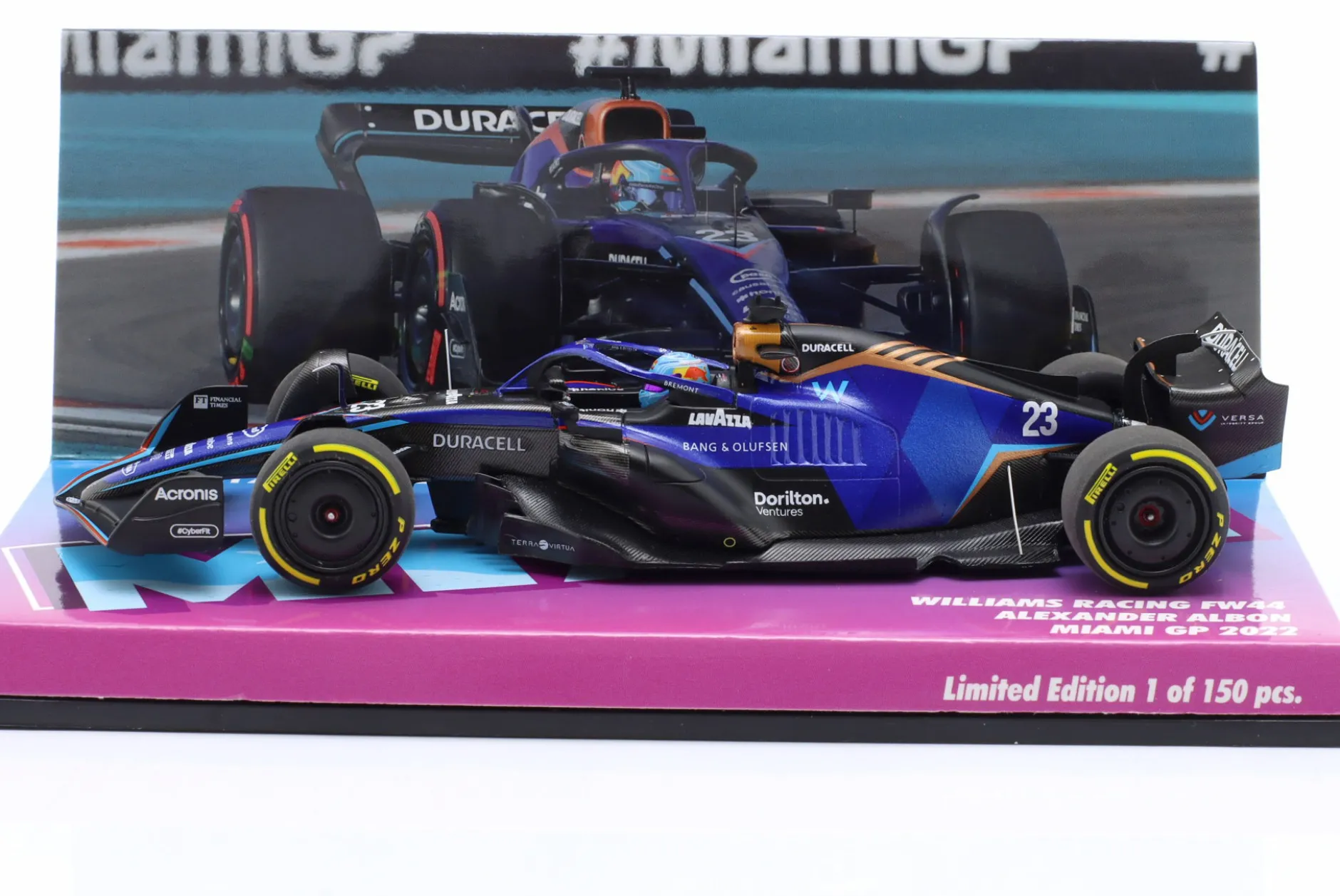 Alexander Albon Williams FW44 #23 Miami GP Formel 1 2022 1:43 Minichamps