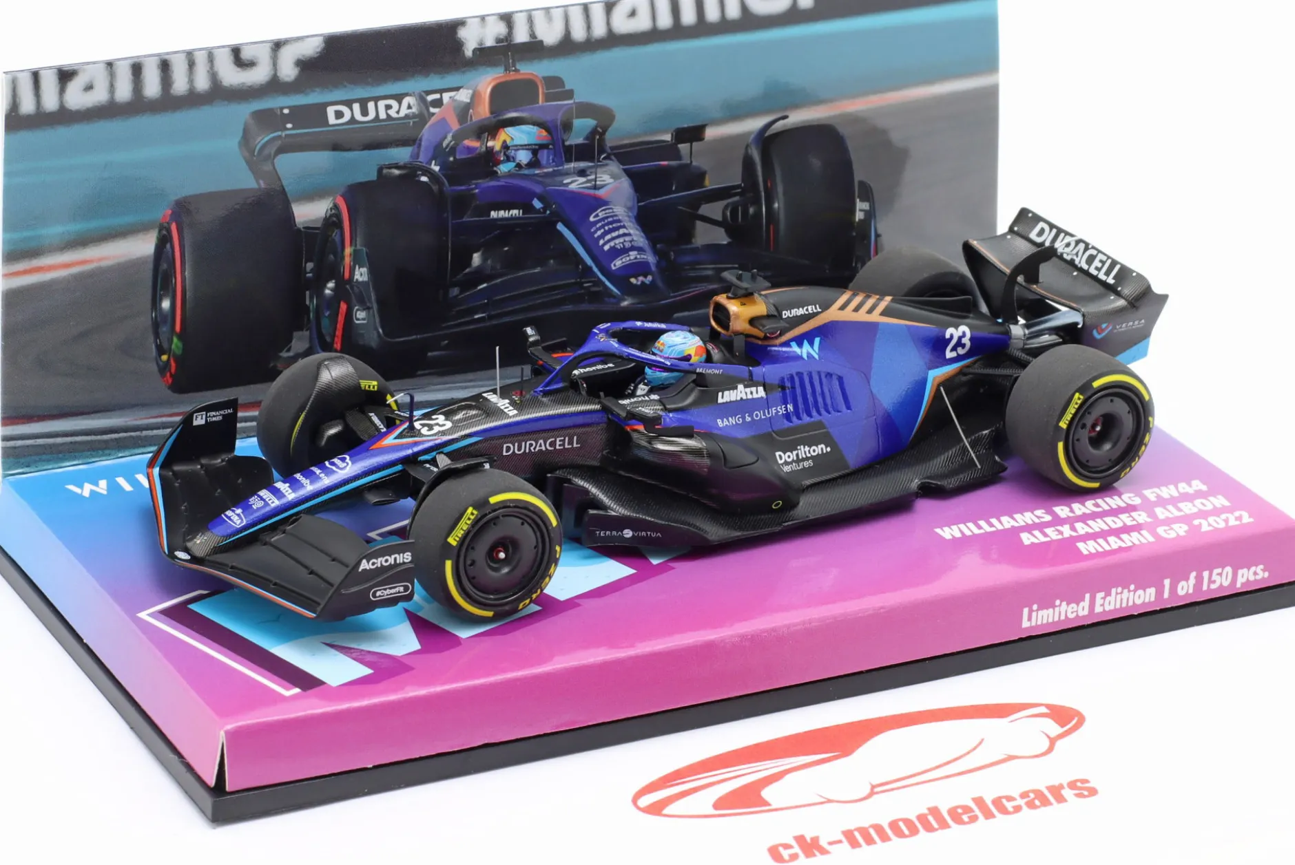Alexander Albon Williams FW44 #23 Miami GP Formel 1 2022 1:43 Minichamps