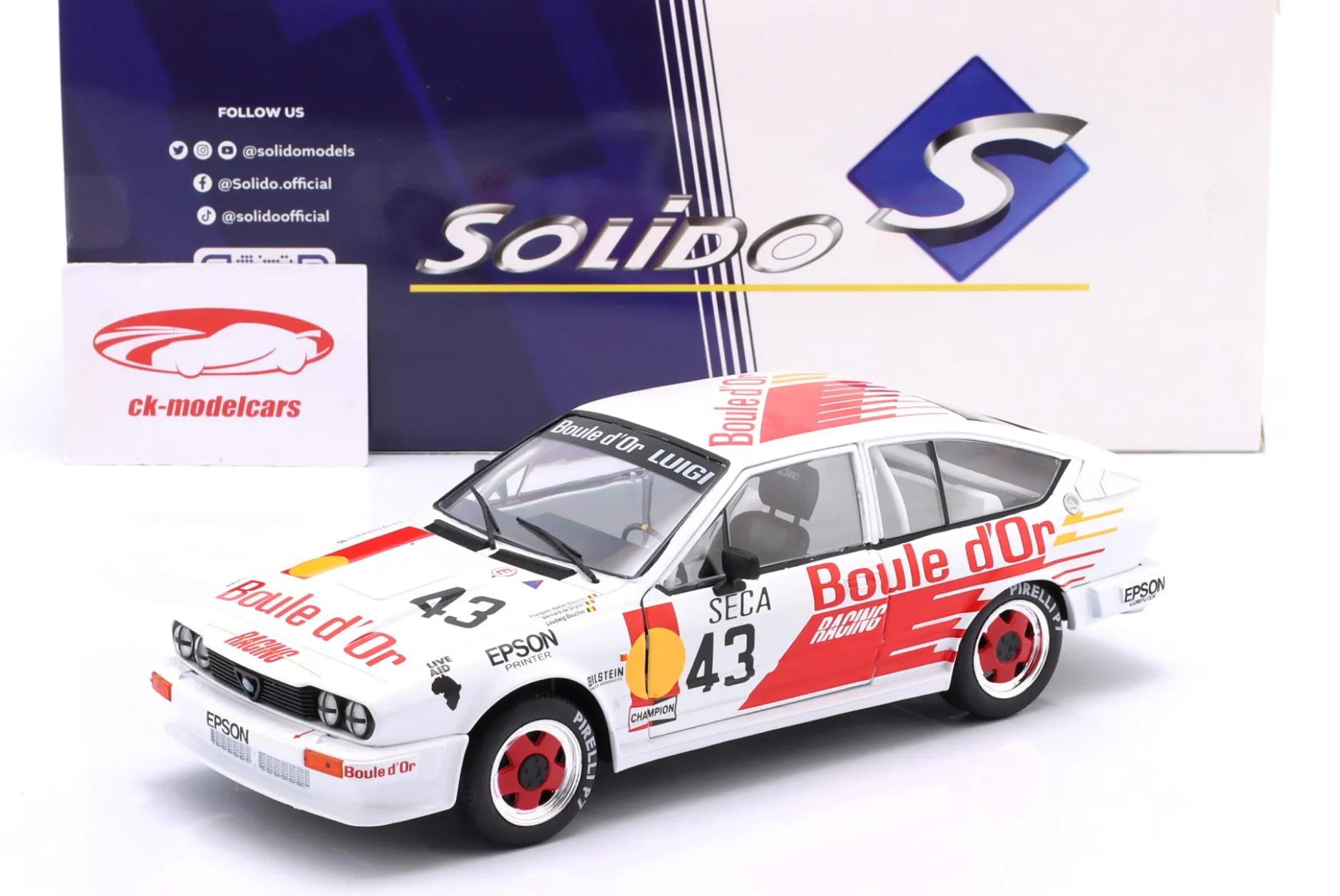 Alfa Romeo Alfetta GTV6 #43 24h Spa 1985 Luigi Racing 1:18 Solido