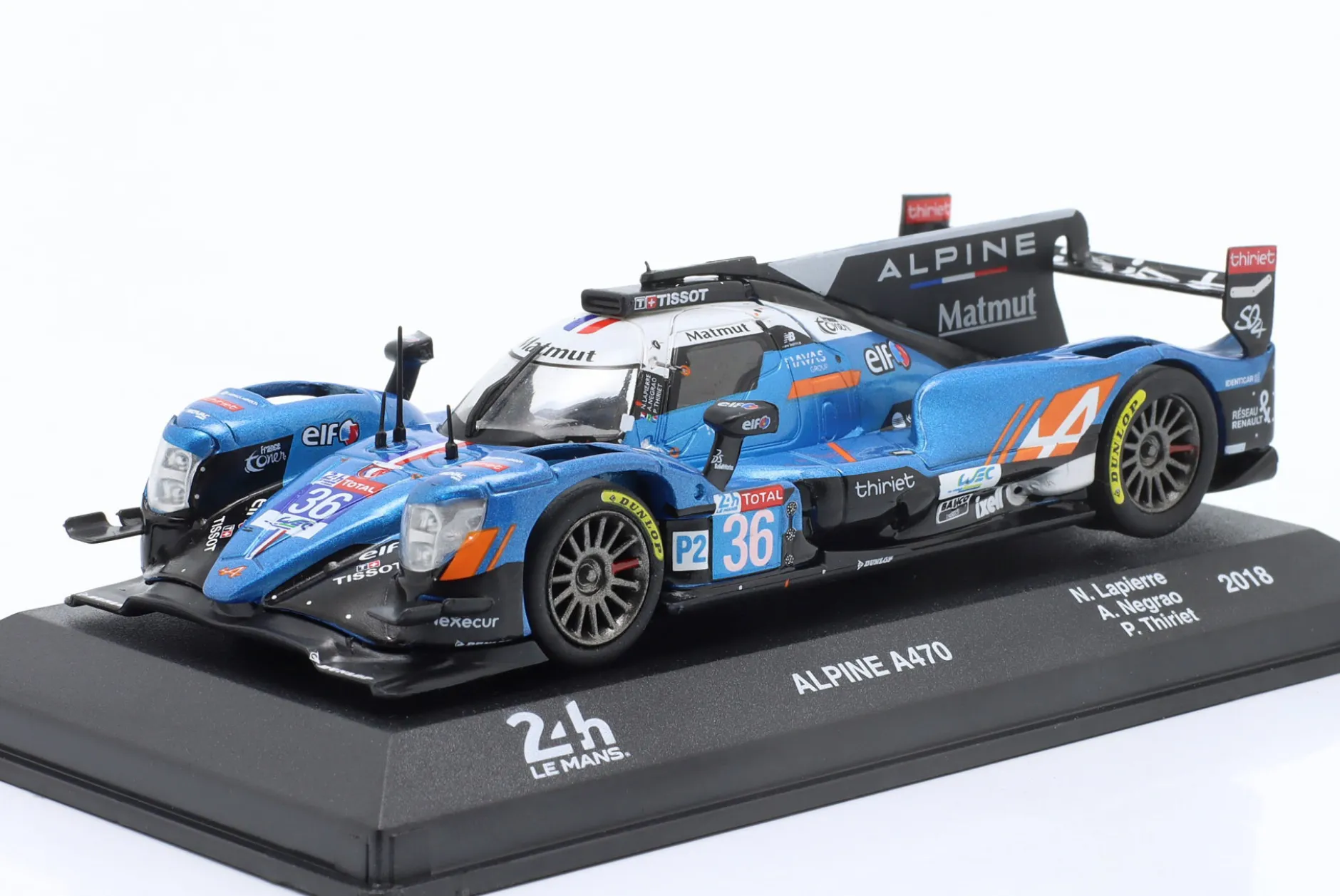Alpine A470 #36 5th 24h LeMans 2018 Lapierre, Thiriet, Negrao 1:43 Altaya