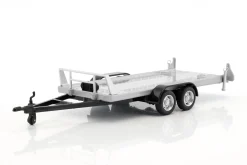 Anhänger Autotransporter-Hänger mit Tandemachse silber 1:43 Cararama