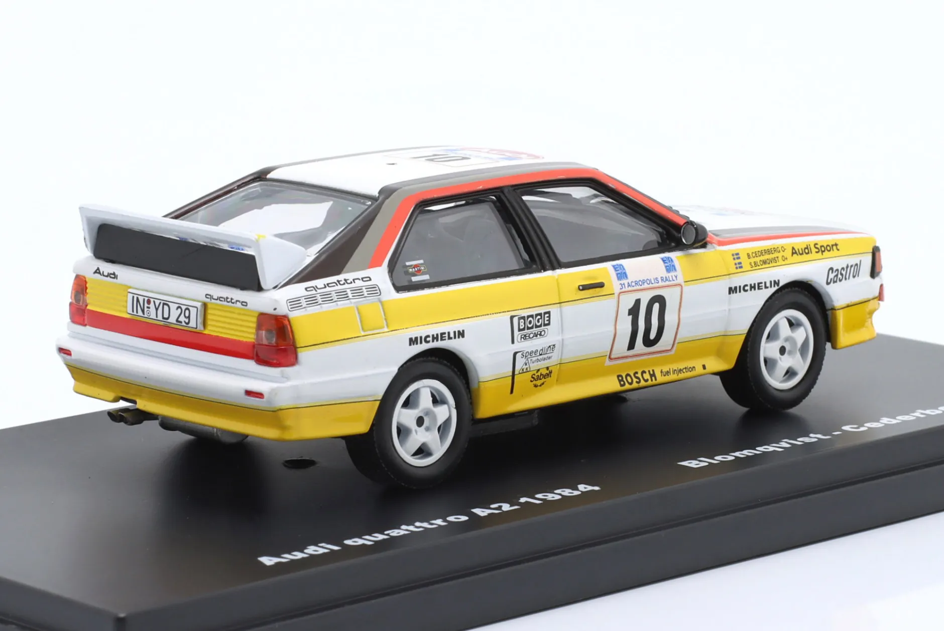 Audi Quattro A2 #10 Sieger Rallye Akropolis 1984 Blomqvist, Cederberg 1:43 Altaya