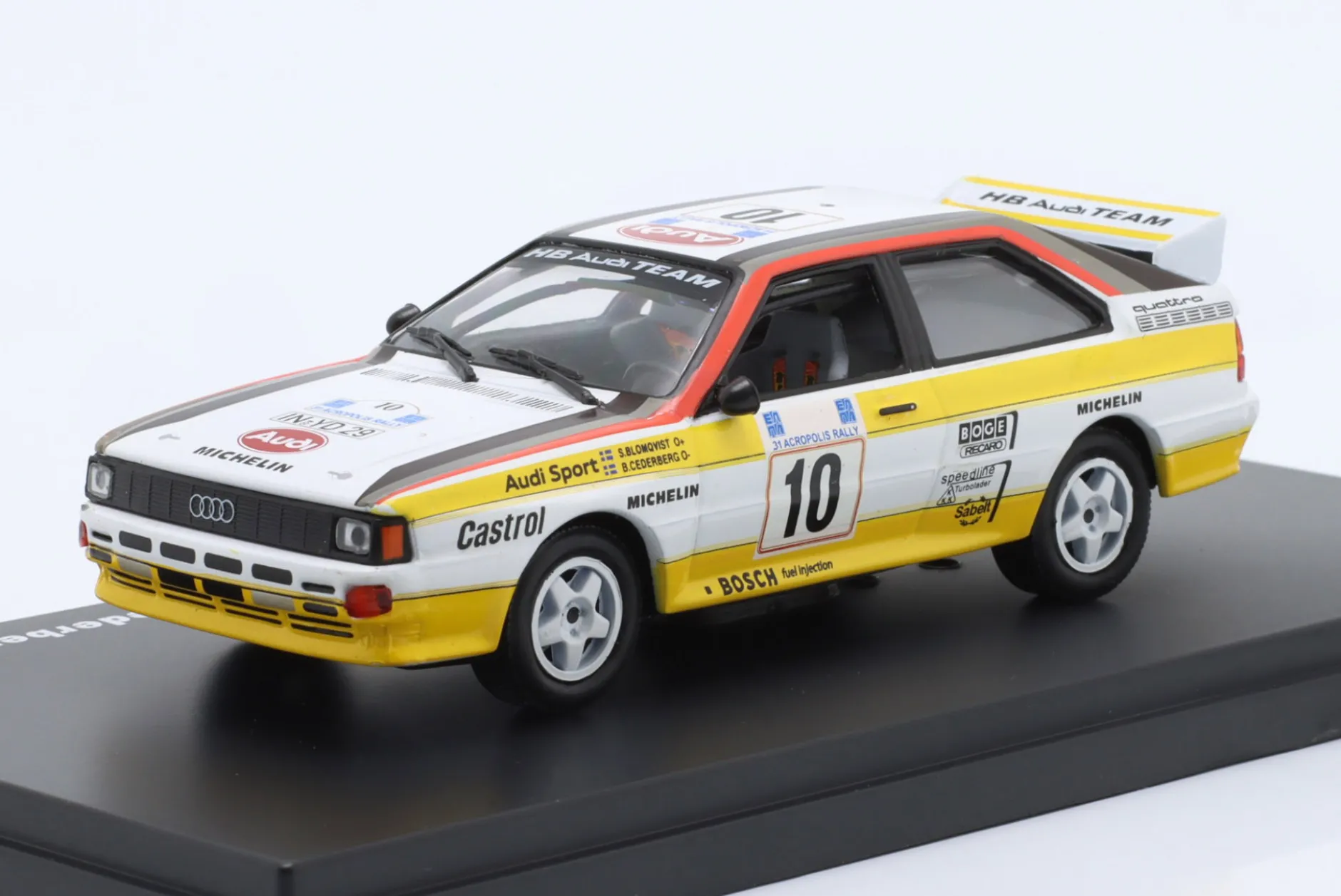 Audi Quattro A2 #10 Sieger Rallye Akropolis 1984 Blomqvist, Cederberg 1:43 Altaya