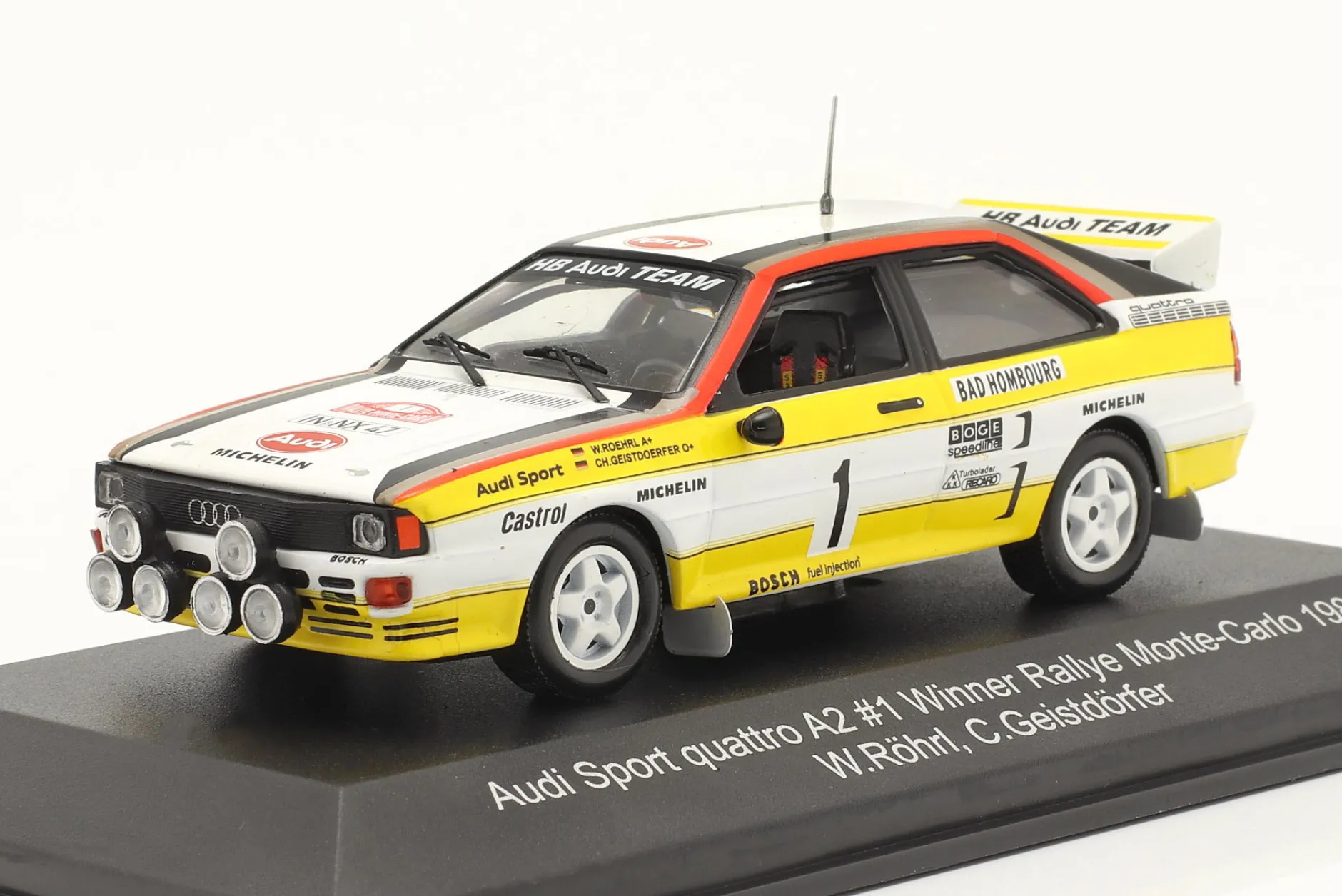 Audi quattro A2 #1 Sieger Rallye Monte Carlo 1984 Röhrl, Geistdörfer 1:43 CMR
