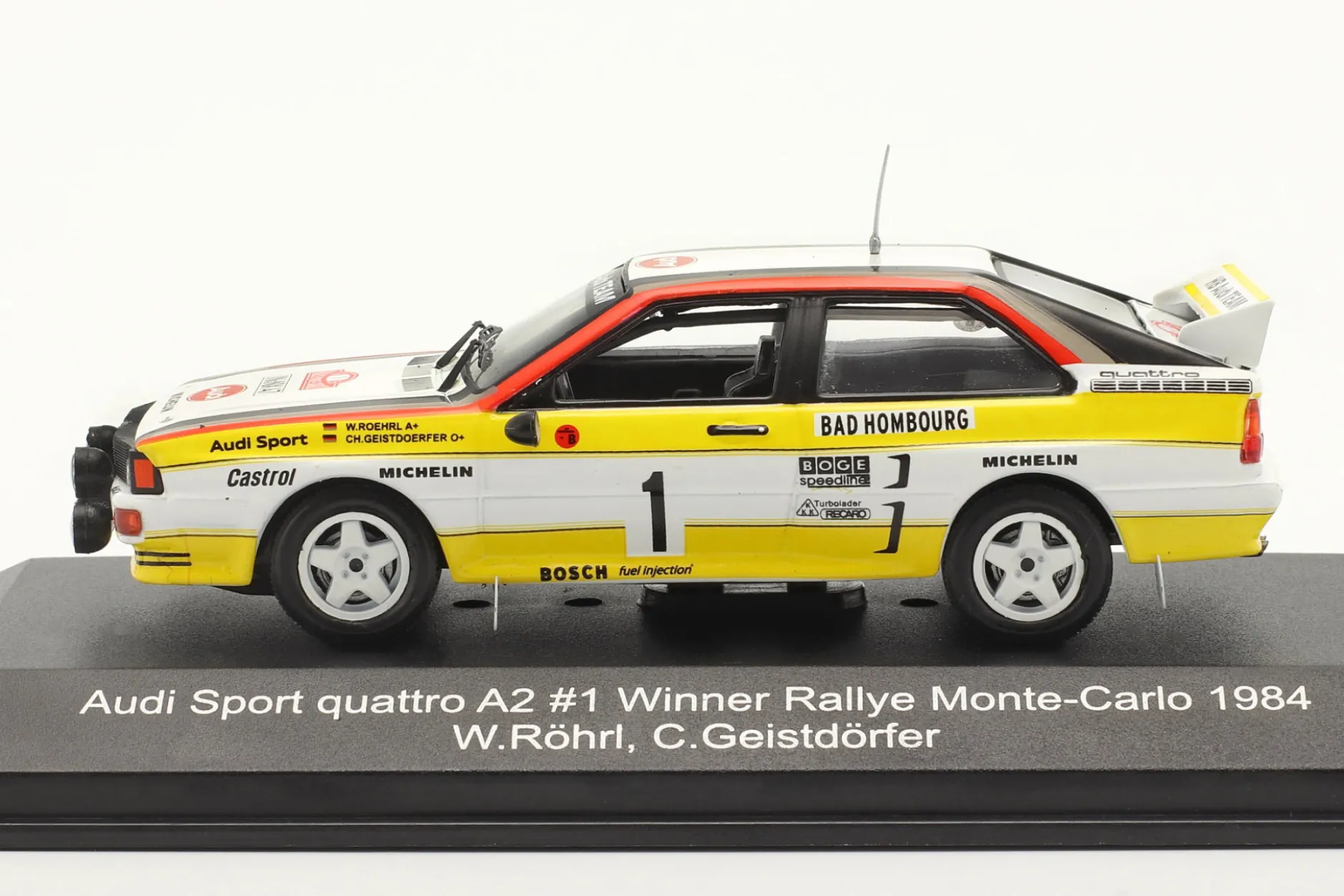 Audi quattro A2 #1 Sieger Rallye Monte Carlo 1984 Röhrl, Geistdörfer 1:43 CMR