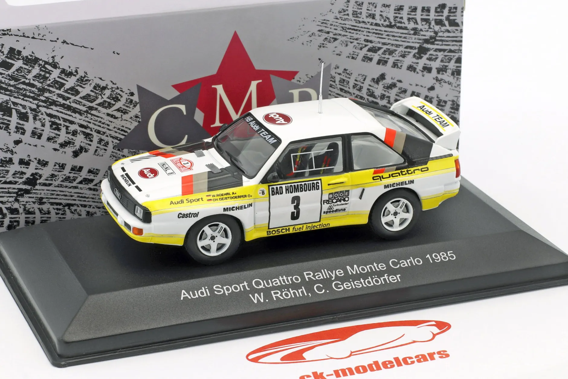 Audi Sport Quattro #3 2nd Rallye Monte Carlo 1985 Röhrl, Geistdörfer 1:43 CMR