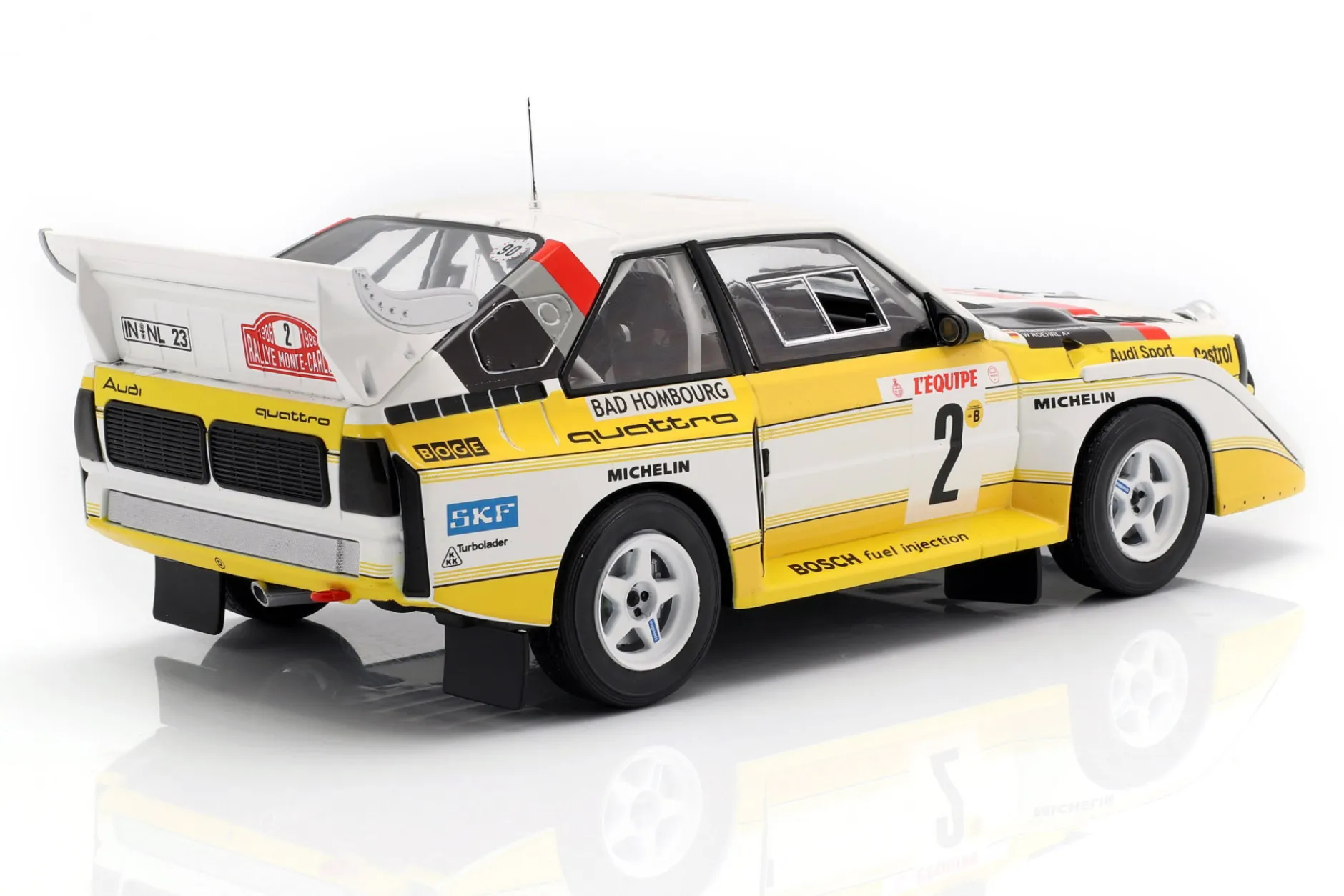 Audi Sport Quattro S1 E2 #2 4th Rallye Monte Carlo 1986 Röhrl, Geistdörfer 1:18 Ixo