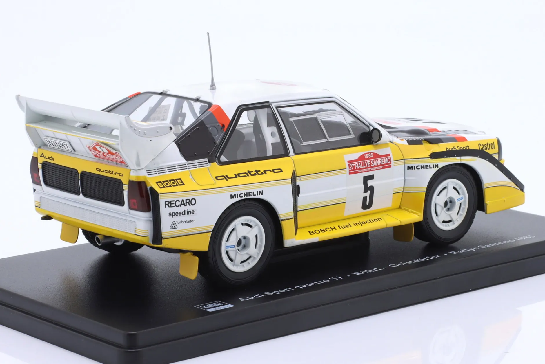 Audi S1 Quattro #5 Sieger Rallye SanRemo 1985 Röhrl, Geistdörfer 1:24 Altaya