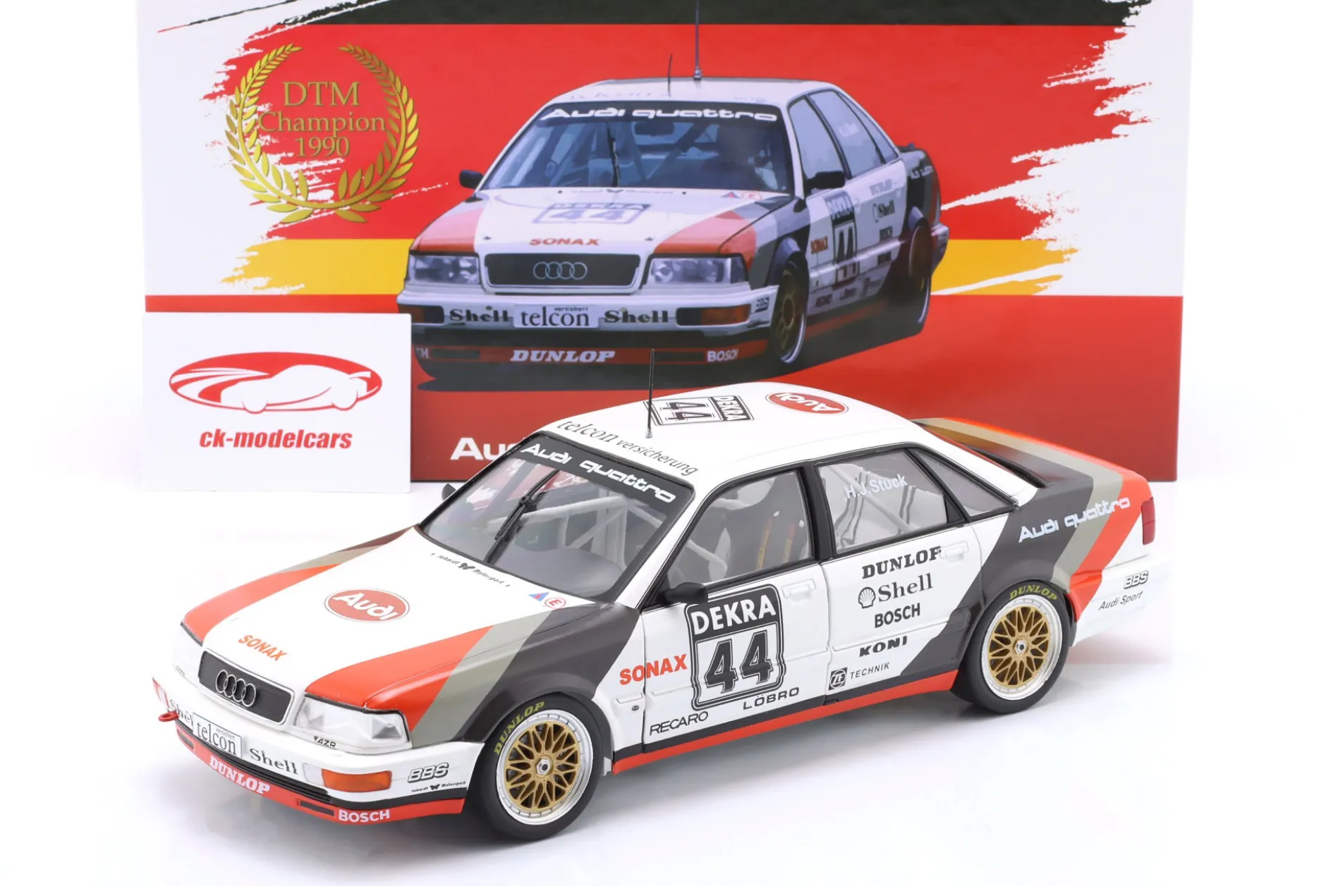 Audi V8 Quattro #44 DTM Champion 1990 Hans-Joachim Stuck 1:18 WERK83
