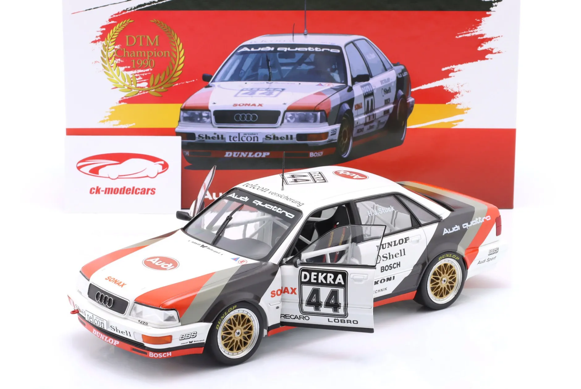 Audi V8 Quattro #44 DTM Champion 1990 Hans-Joachim Stuck 1:18 WERK83