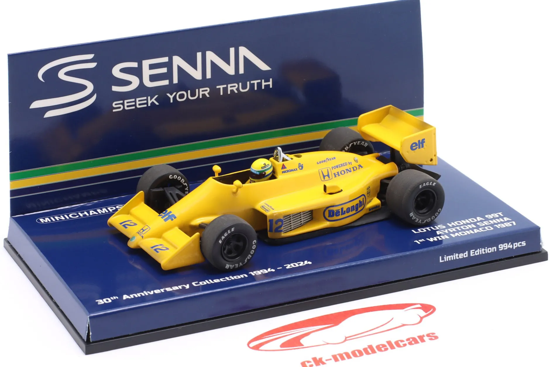 Ayrton Senna Lotus 99T Dirty Version #12 Sieger Monaco GP Formel 1 1987 1:43 Minichamps