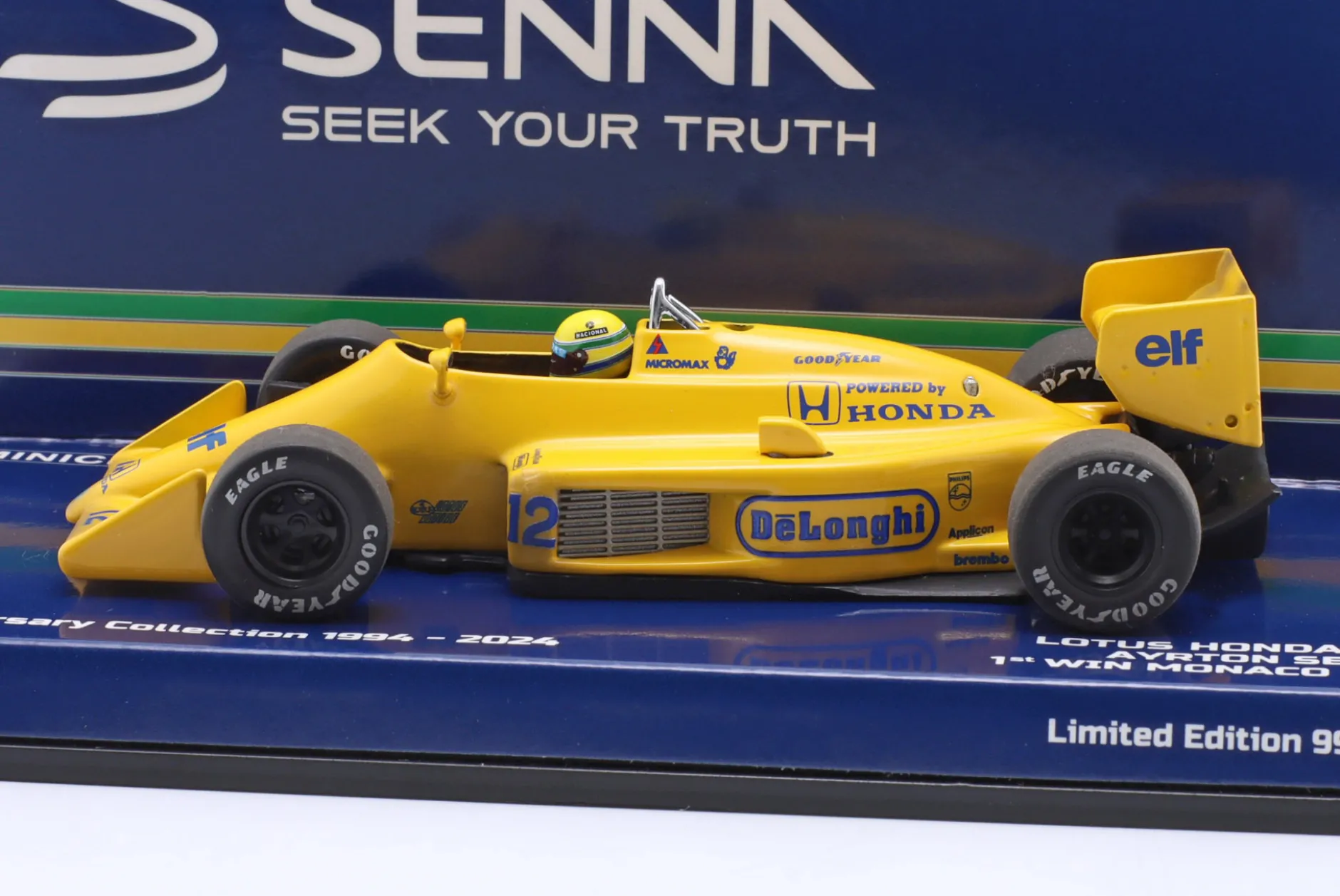 Ayrton Senna Lotus 99T Dirty Version #12 Sieger Monaco GP Formel 1 1987 1:43 Minichamps