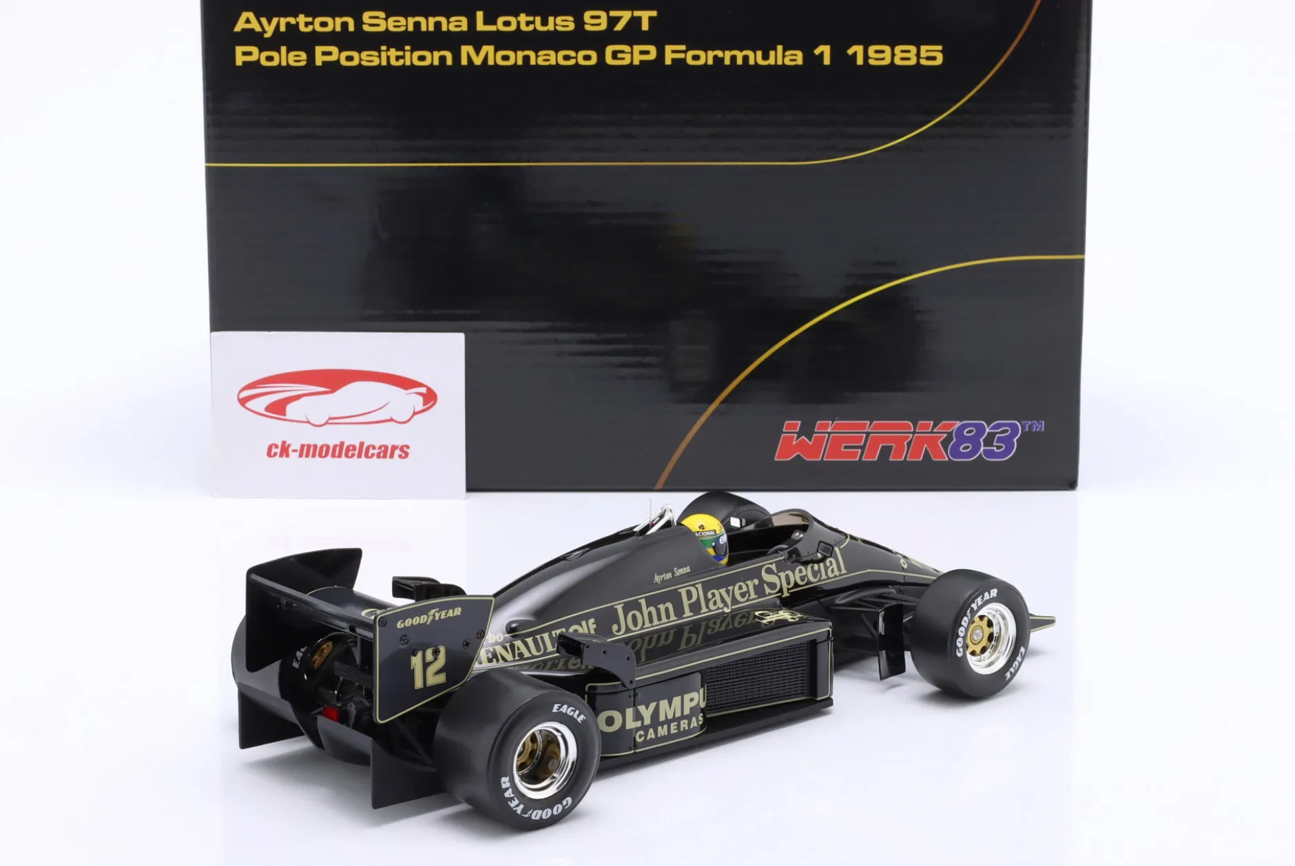 Ayrton Senna Lotus 97T #12 Monaco GP Formel 1 1985 1:18 WERK83