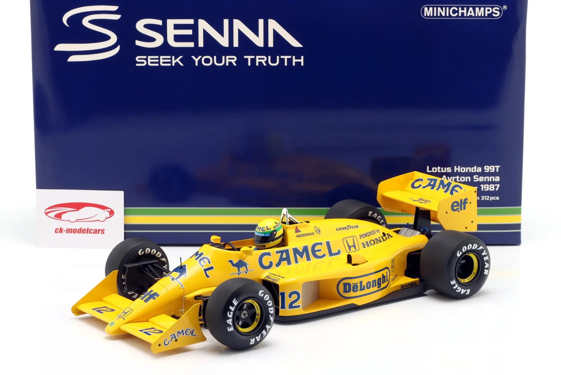 Ayrton Senna Lotus 99T #12 Sieger Monaco GP Formel 1 1987 1:12 Minichamps
