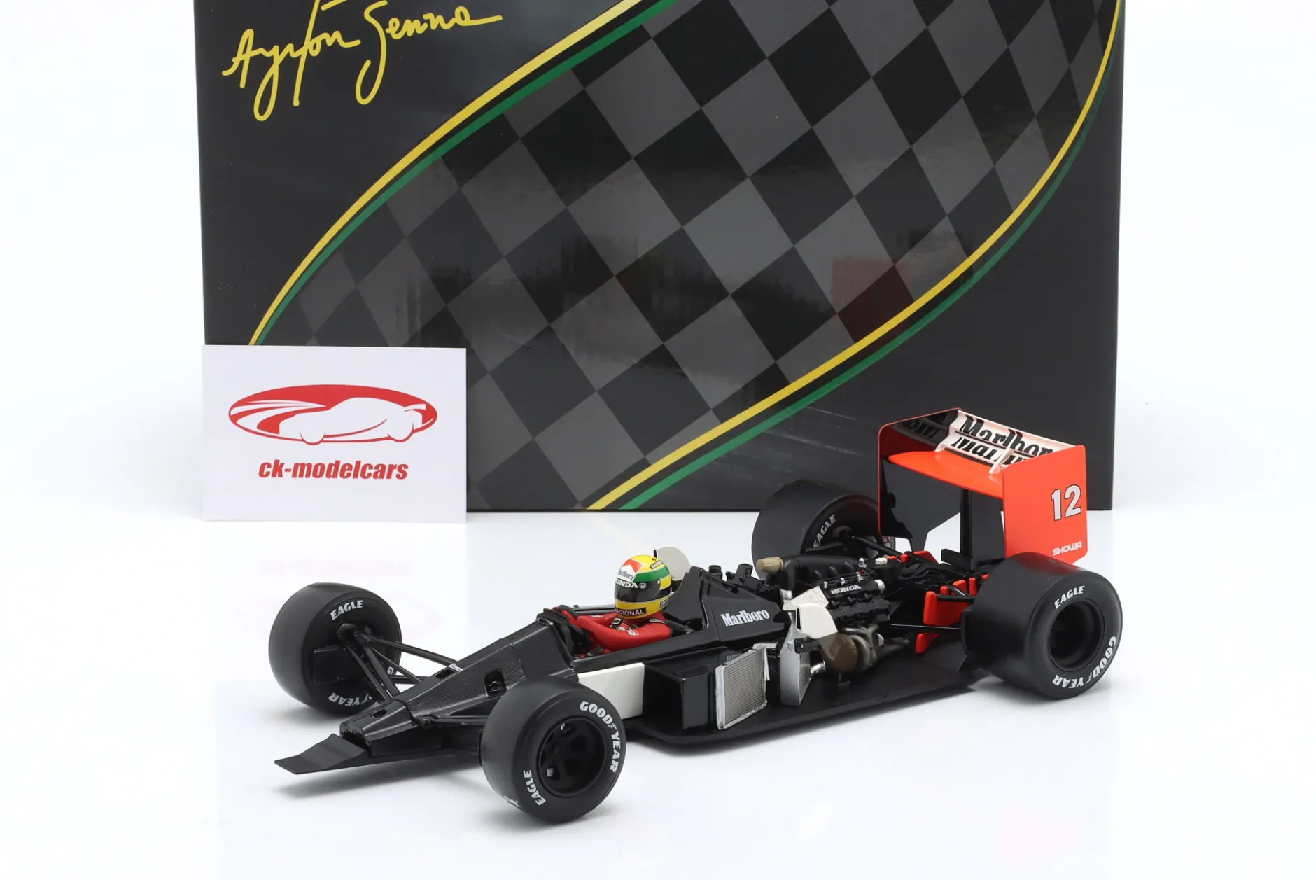 Ayrton Senna McLaren MP4/4 #12 Sieger Japan GP Formel 1 Weltmeister 1988 1:18 Premium X
