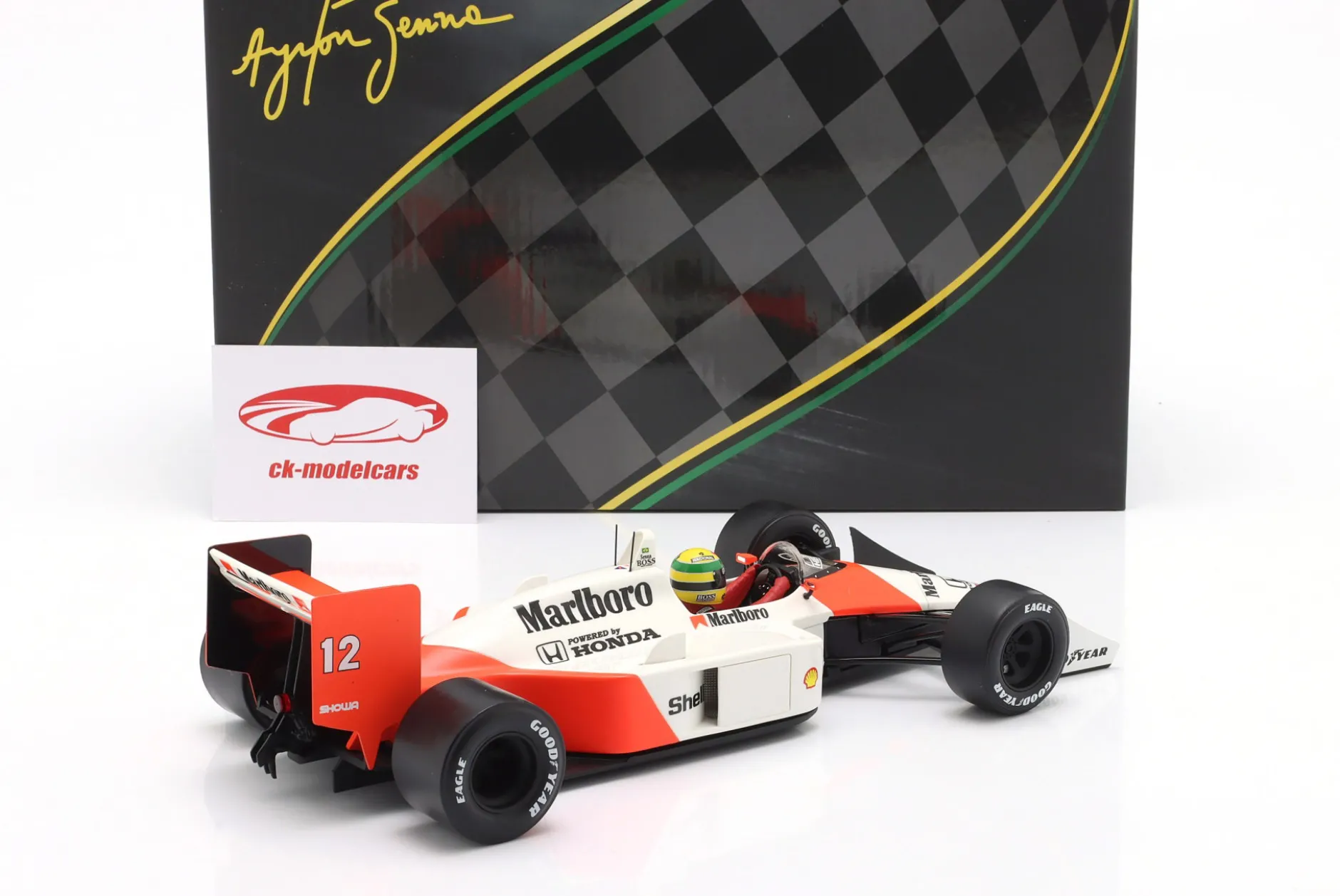 Ayrton Senna McLaren MP4/4 #12 Sieger Japan GP Formel 1 Weltmeister 1988 1:18 Premium X