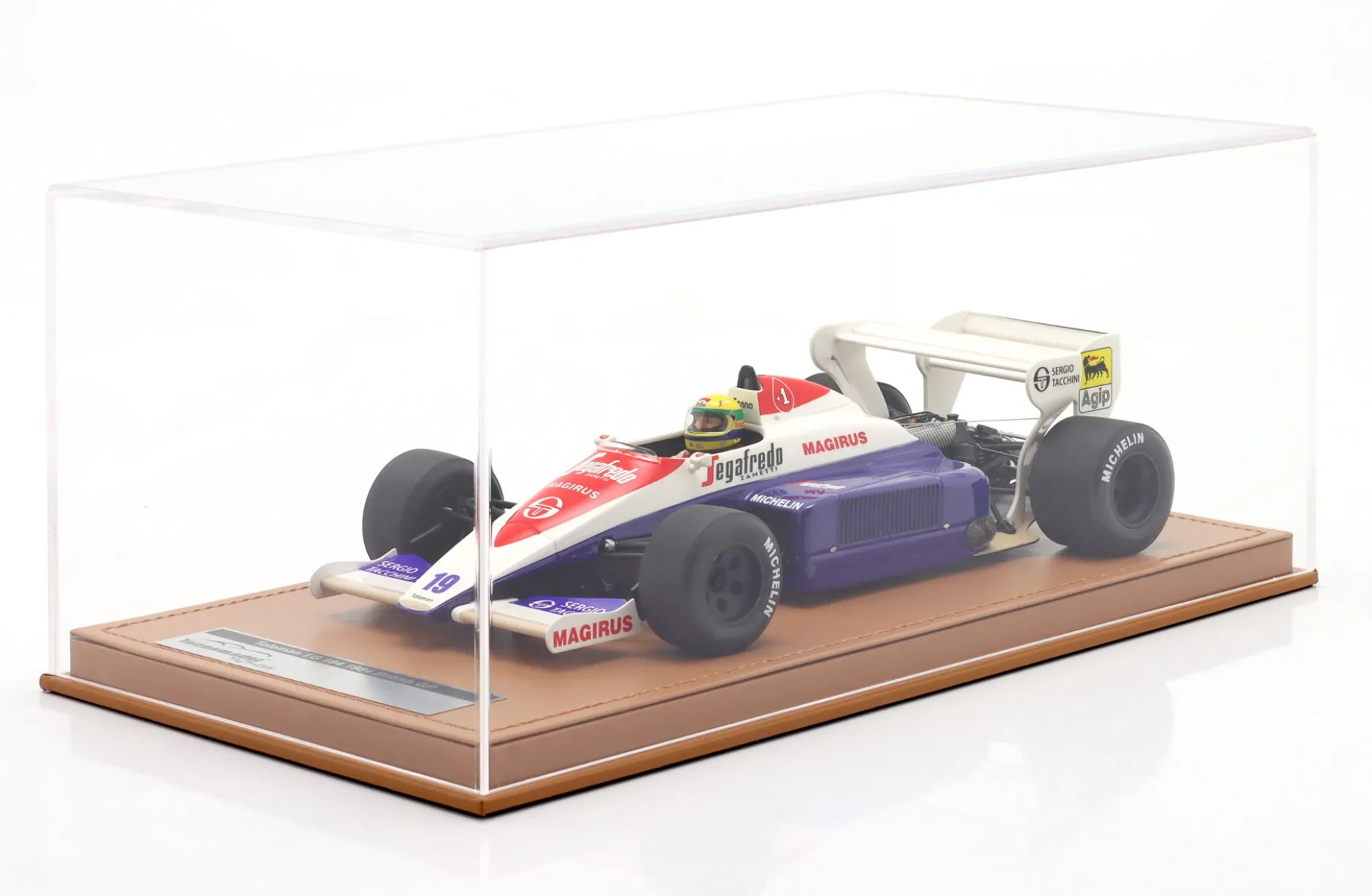 Ayrton Senna Toleman TG184 #19 3rd British GP Formel 1 1984 1:18 Tecnomodel