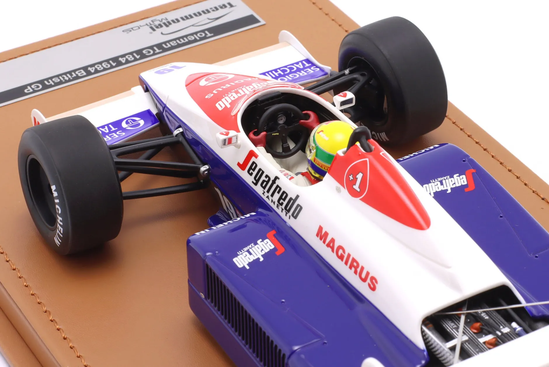 Ayrton Senna Toleman TG184 #19 3rd British GP Formel 1 1984 1:18 Tecnomodel