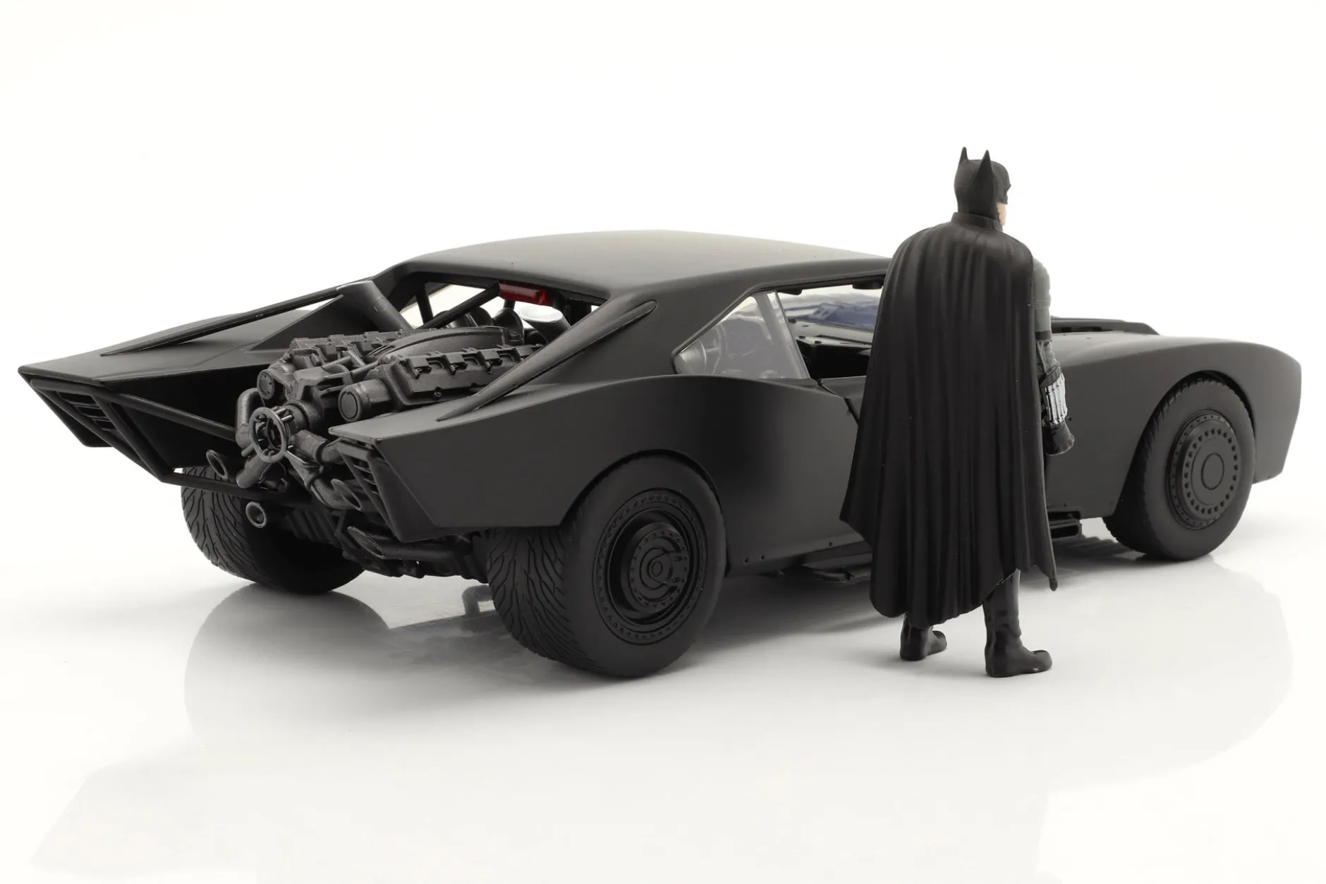 Batmobile mit Batman Figur Film The Batman 2022 schwarz 1:18 Jada Toys
