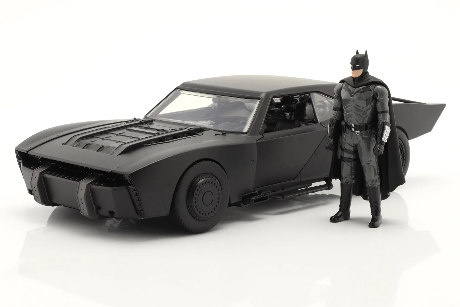 Batmobile mit Batman Figur Film The Batman 2022 schwarz 1:18 Jada Toys