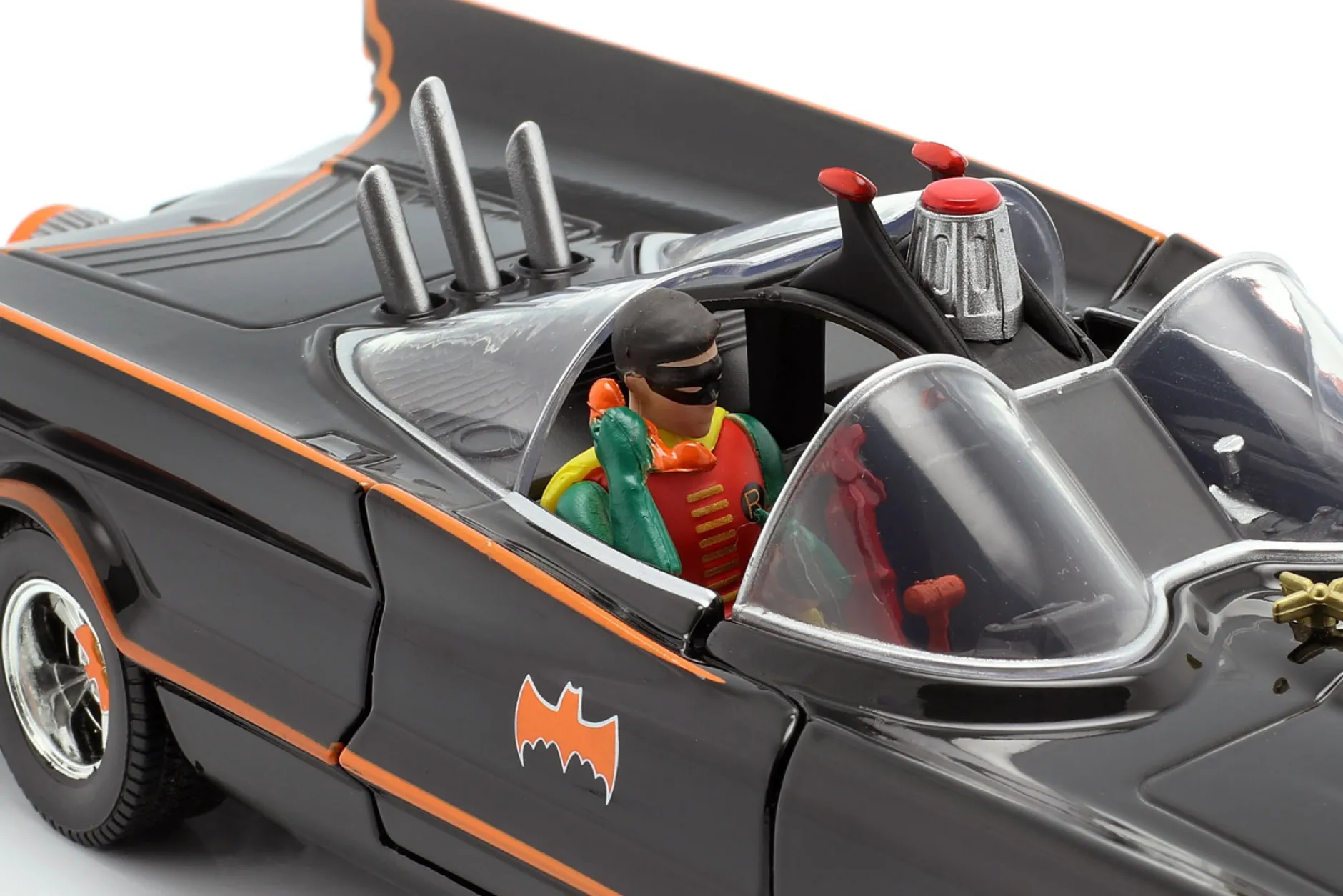 Batmobile mit Batman und Robin Figuren Classic TV-Serie 1966 1:24 Jada Toys