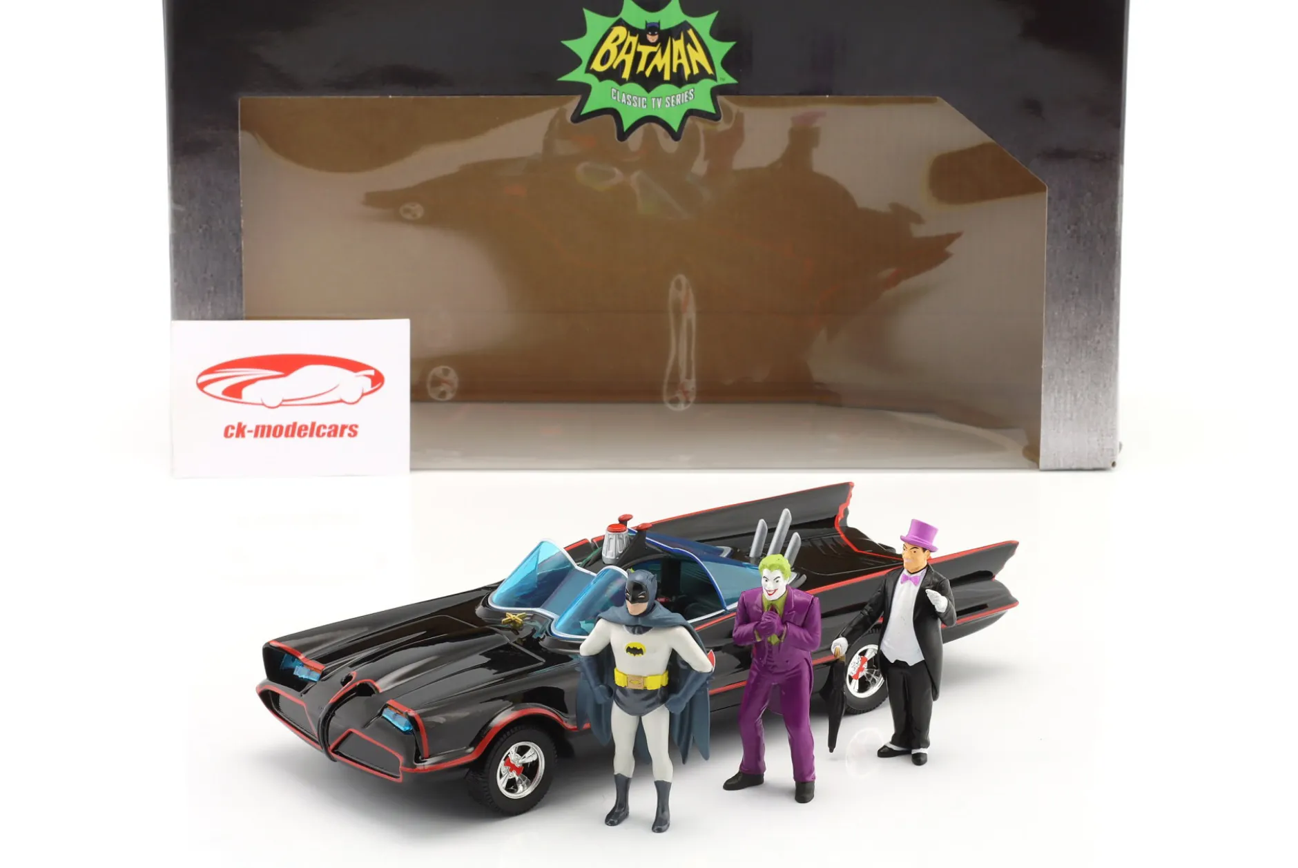 Batmobil Serie: "Batman" mit Figuren Batman, Joker, Robin, Pinguin 1:24 Jada Toys