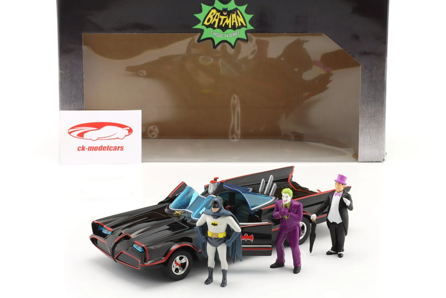 Batmobil Serie: "Batman" mit Figuren Batman, Joker, Robin, Pinguin 1:24 Jada Toys