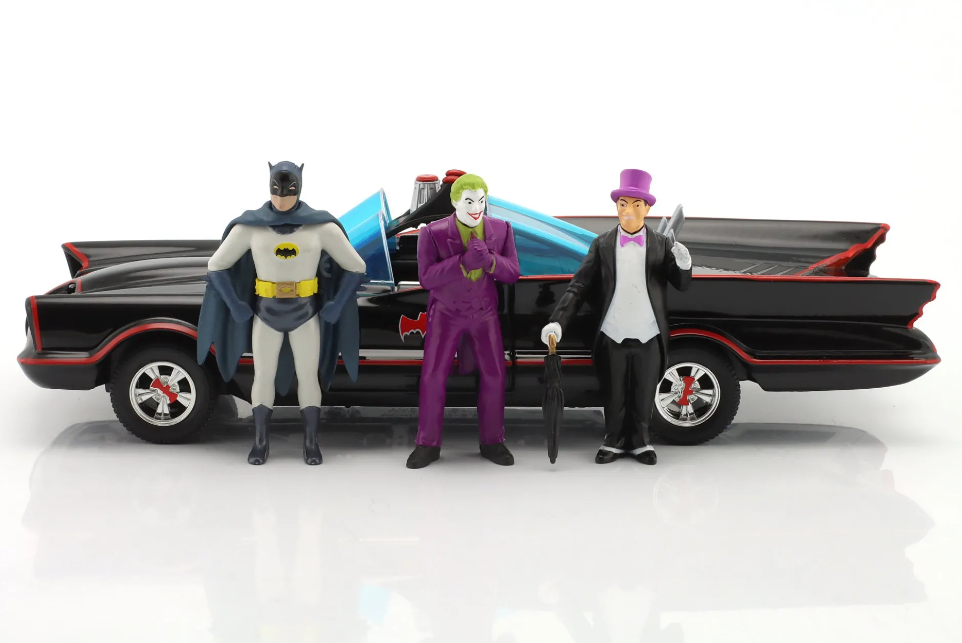 Batmobil Serie: "Batman" mit Figuren Batman, Joker, Robin, Pinguin 1:24 Jada Toys