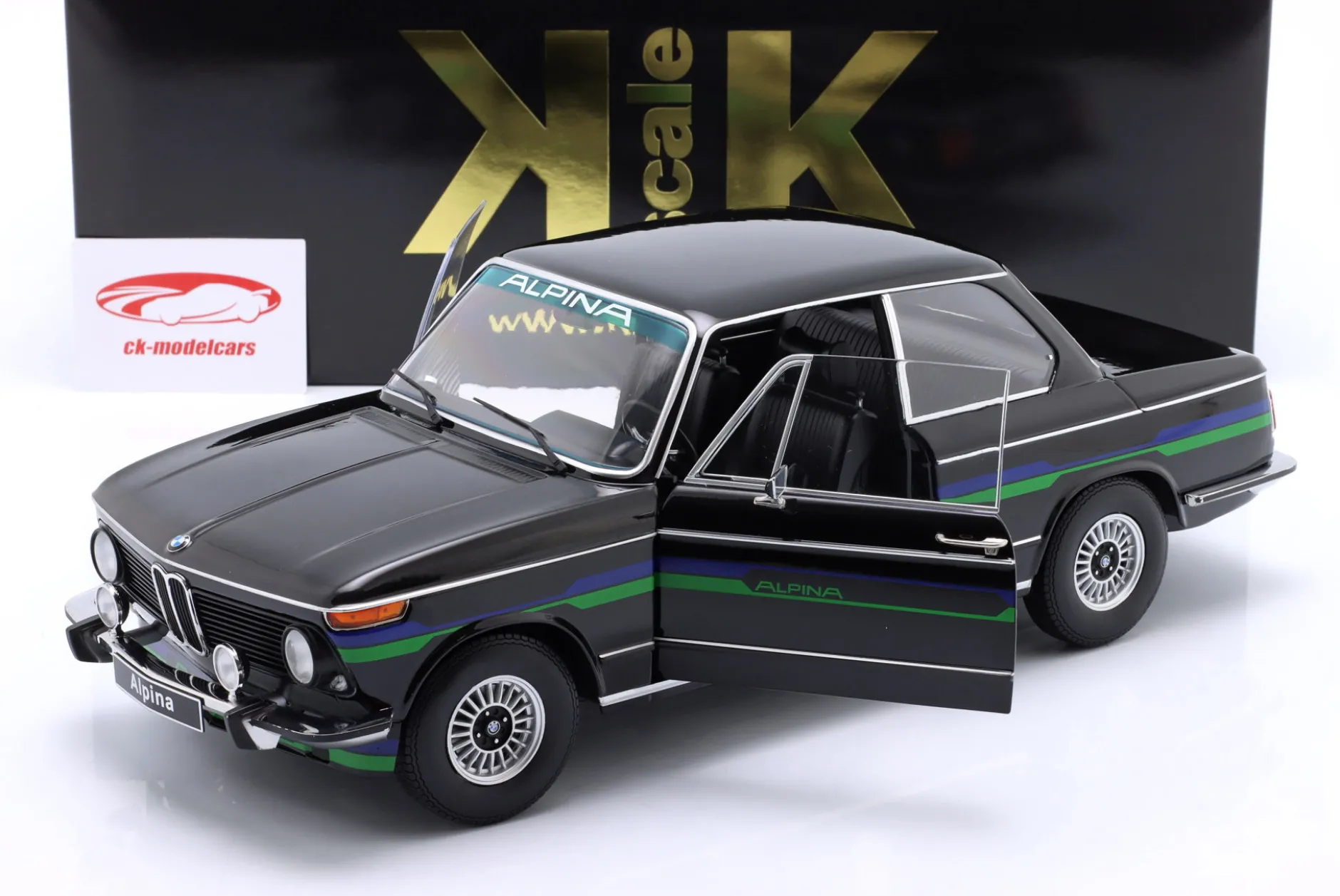 BMW 2002 Alpina 2.Serie Baujahr 1974 schwarz 1:12 KK-Scale