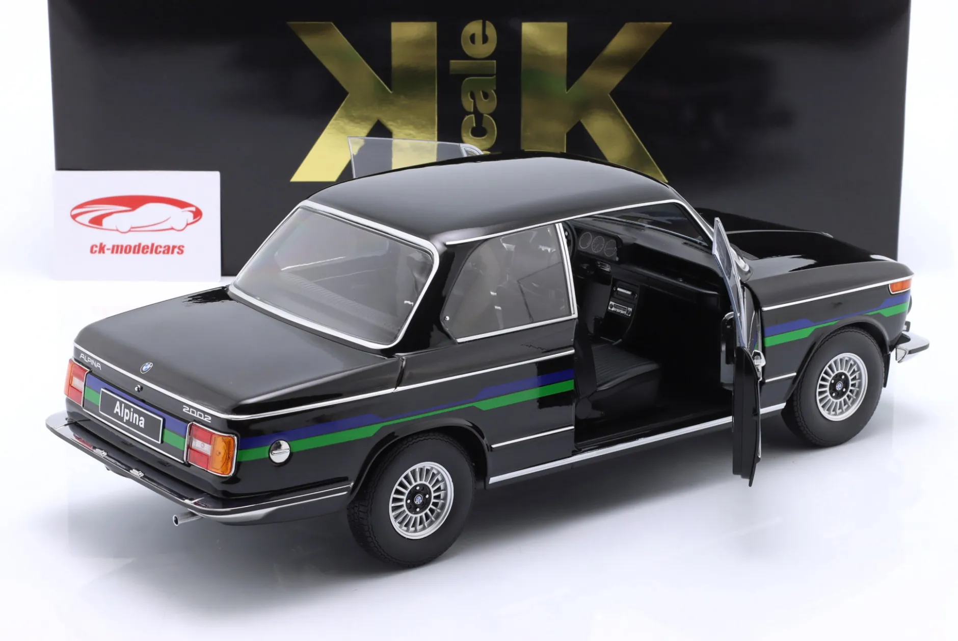 BMW 2002 Alpina 2.Serie Baujahr 1974 schwarz 1:12 KK-Scale