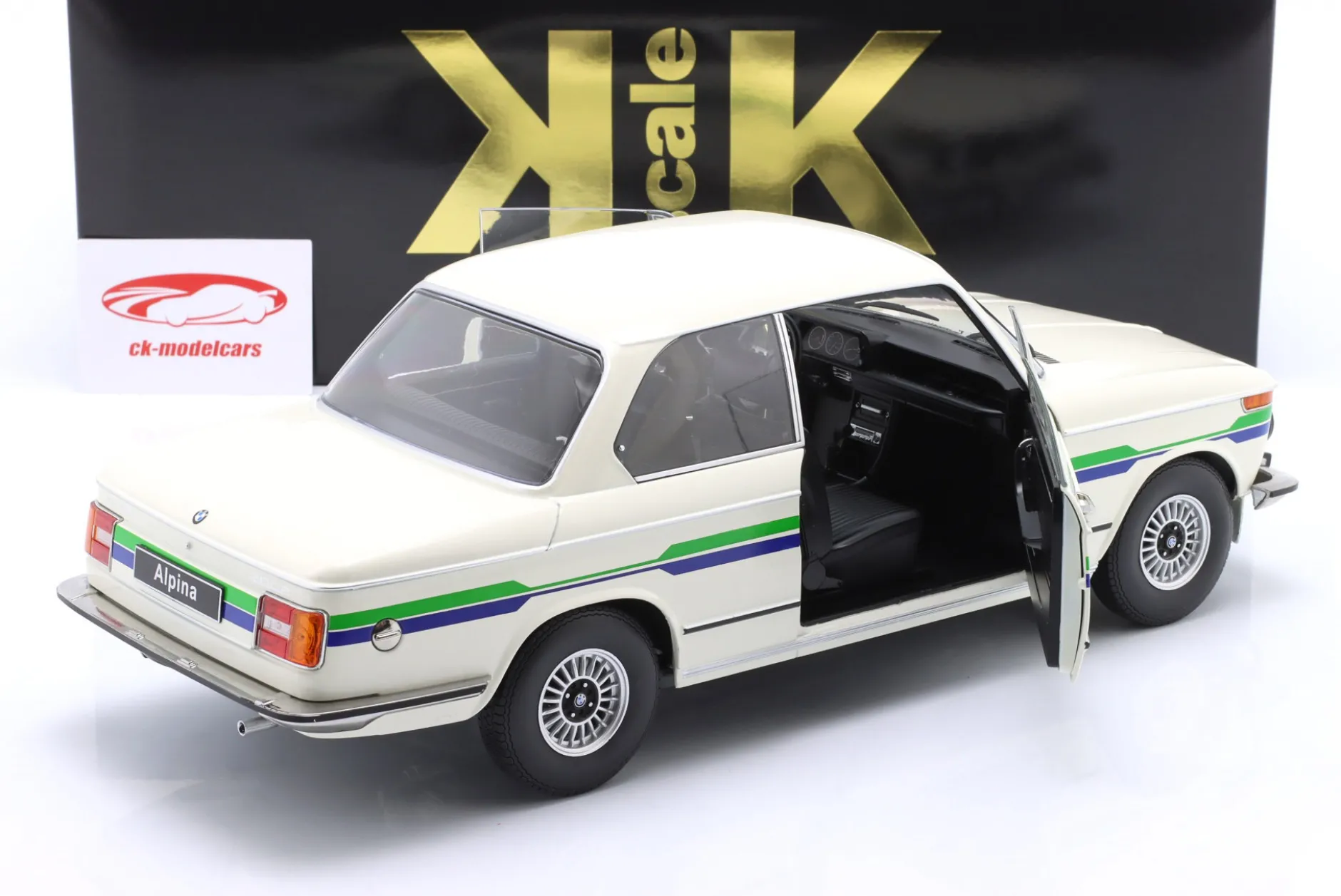 BMW 2002 Alpina 2.Serie Baujahr 1974 weiß 1:12 KK-Scale