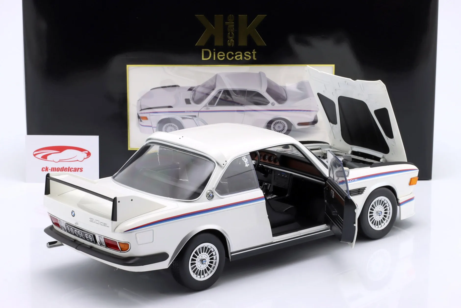 BMW 3.0 CSL (E9) Baujahr 1973 weiß 1:12 KK-Scale
