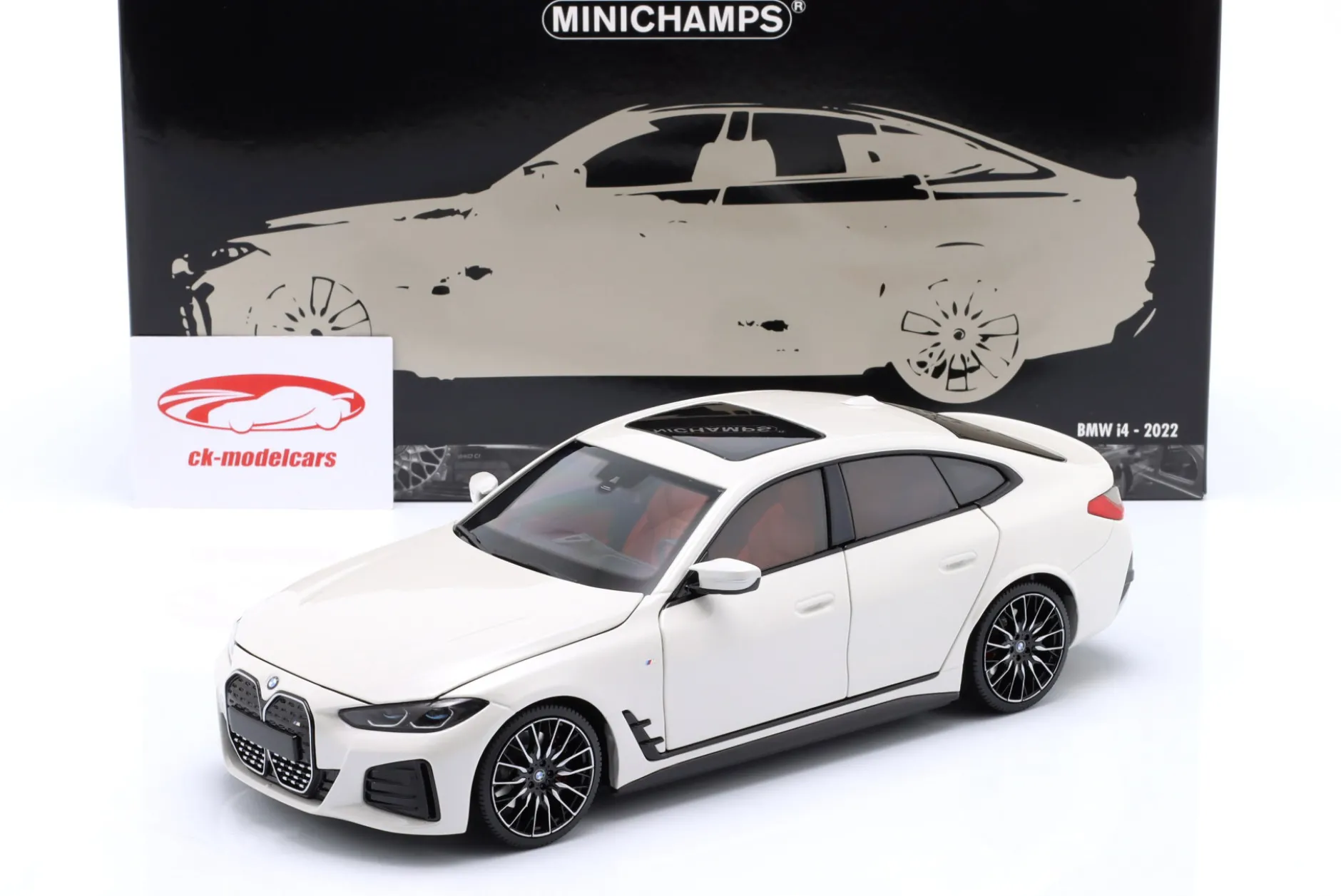 BMW i4 M50 Baujahr 2022 weiß metallic 1:18 Minichamps