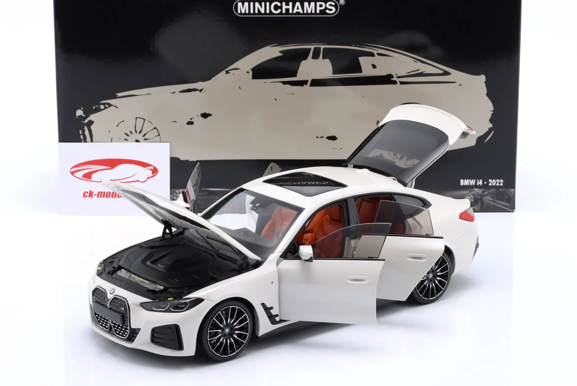 BMW i4 M50 Baujahr 2022 weiß metallic 1:18 Minichamps