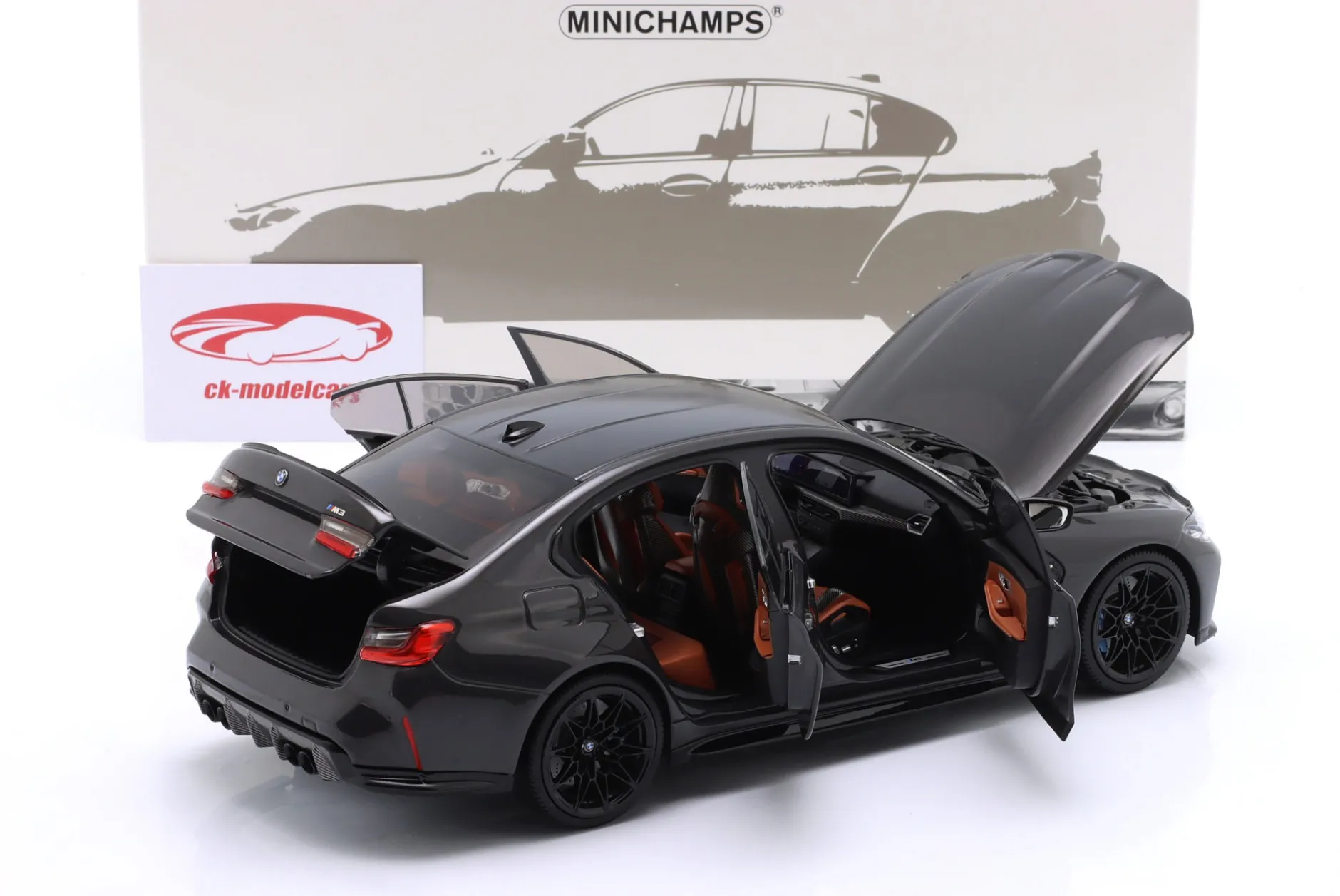 BMW M3 Baujahr 2024 grau metallic 1:18 Minichamps