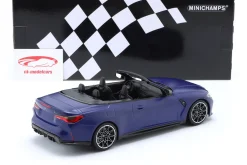 BMW M4 Cabriolet (G83) Baujahr 2021 matt portimao blau metallic 1:18 Minichamps