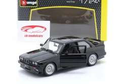 BMW M3 (E30) Baujahr 1988 schwarz 1:24 Bburago