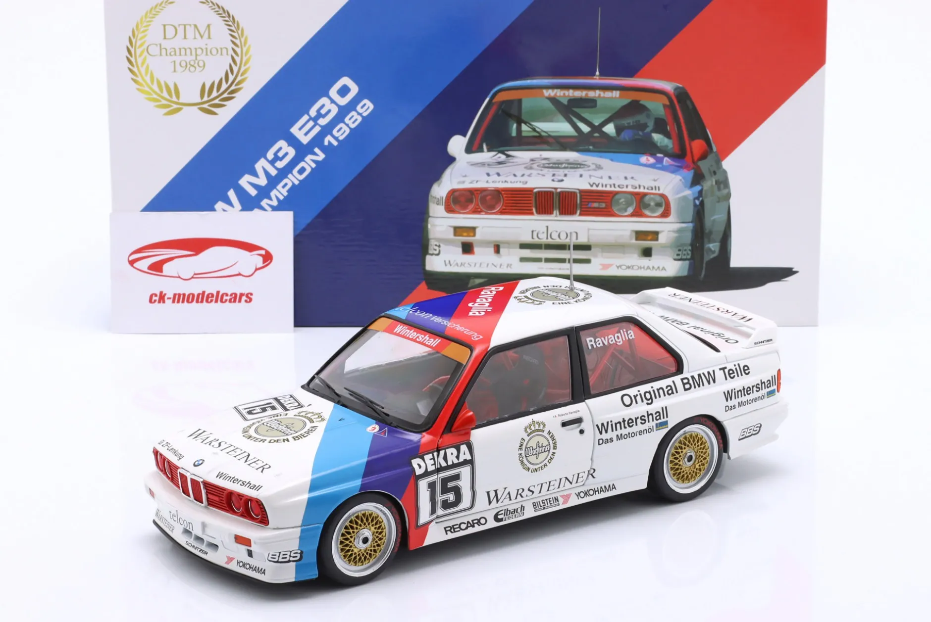 BMW M3 (E30) #15 DTM Champion 1989 Roberto Ravaglia 1:18 WERK83