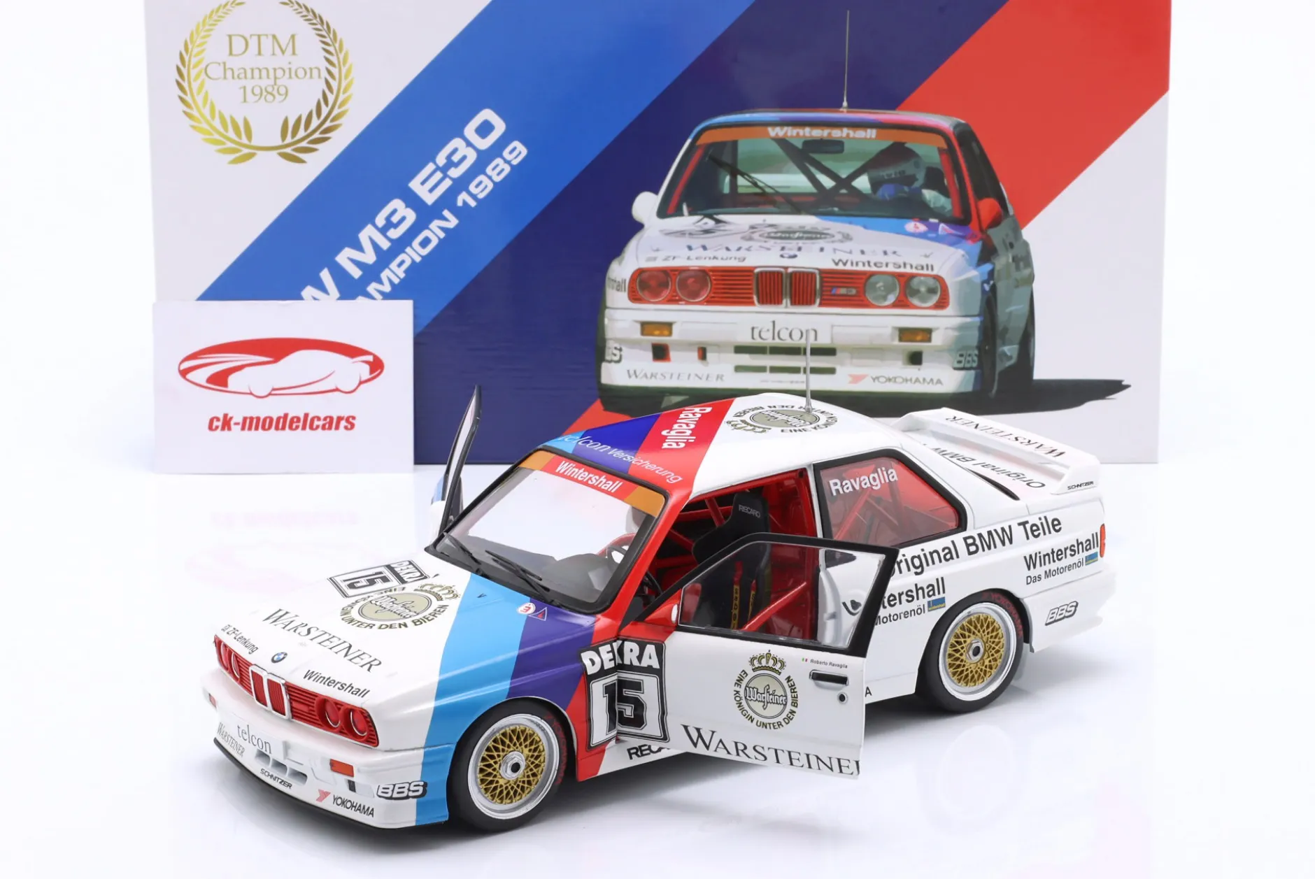 BMW M3 (E30) #15 DTM Champion 1989 Roberto Ravaglia 1:18 WERK83
