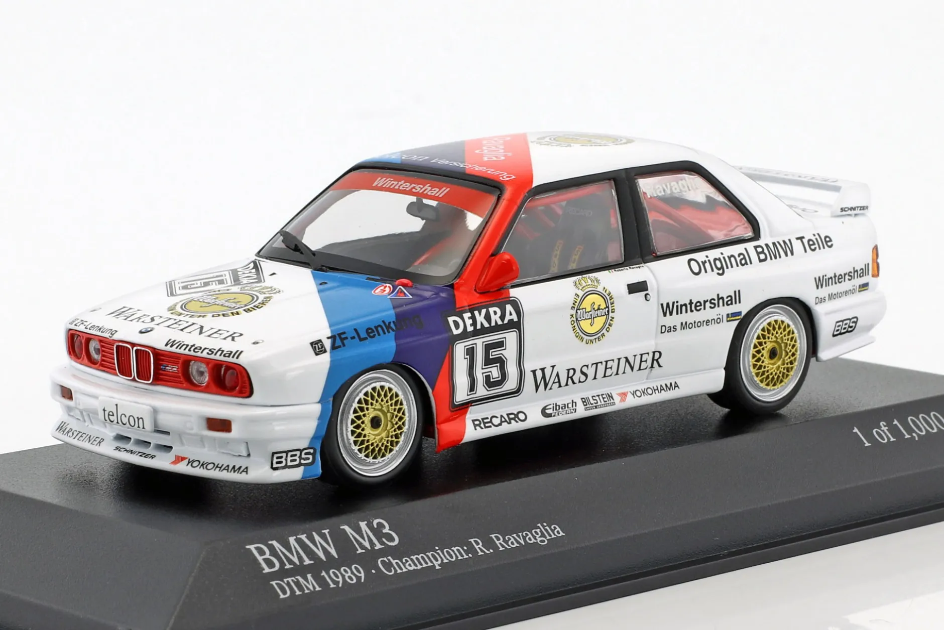 BMW M3 (E30) #15 DTM Champion 1989 Roberto Ravaglia 1:43 Minichamps