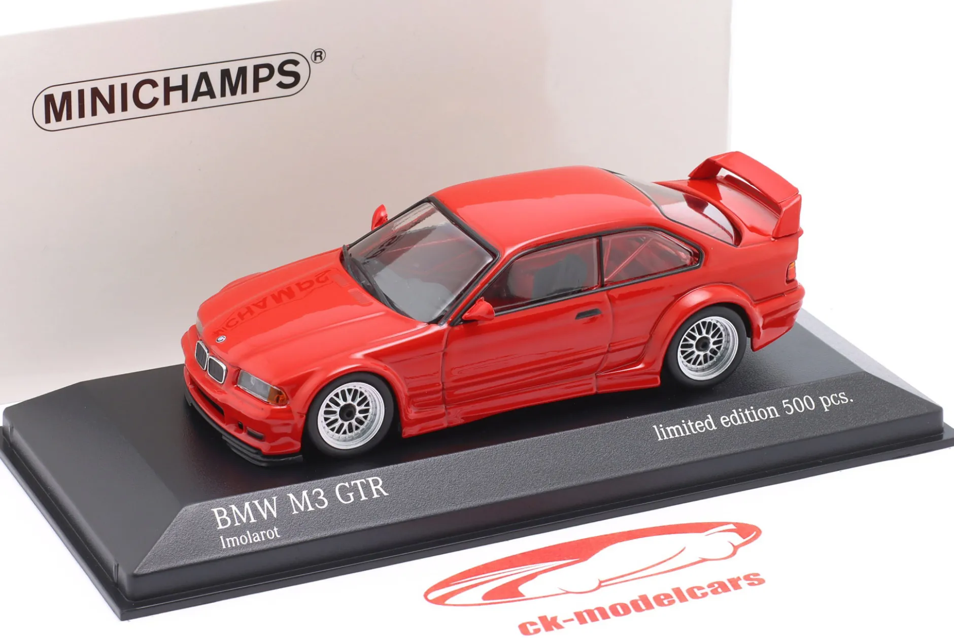 BMW M3 (E36) GTR Baujahr 1993 rot 1:43 Minichamps