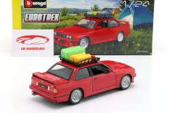 BMW M3 E30 mit Dachgepäckkorb Baujahr 1988 rot 1:24 Bburago