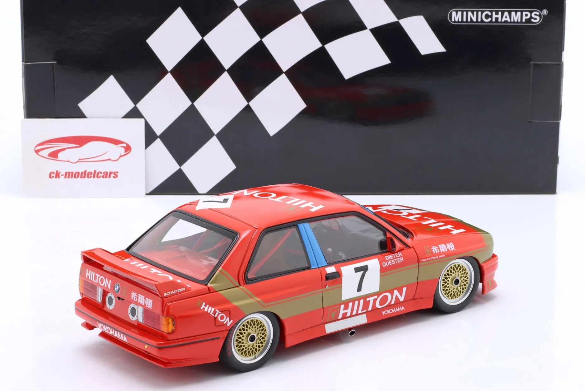 BMW M3 E30 #7 2nd Macau Guia Race 1987 Dieter Quester 1:18 Minichamps