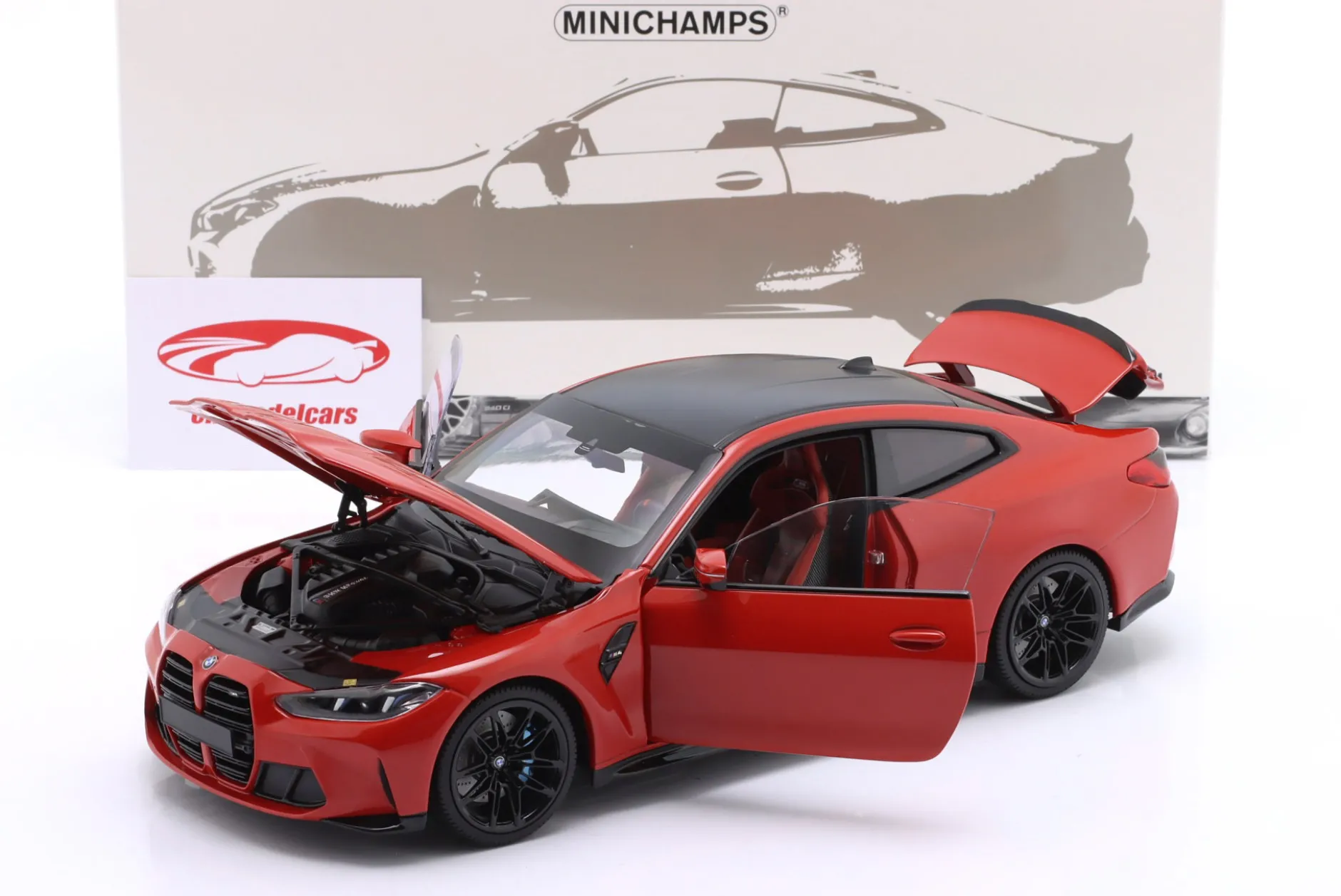 BMW M4 (G82) Baujahr 2024 rot metallic 1:18 Minichamps