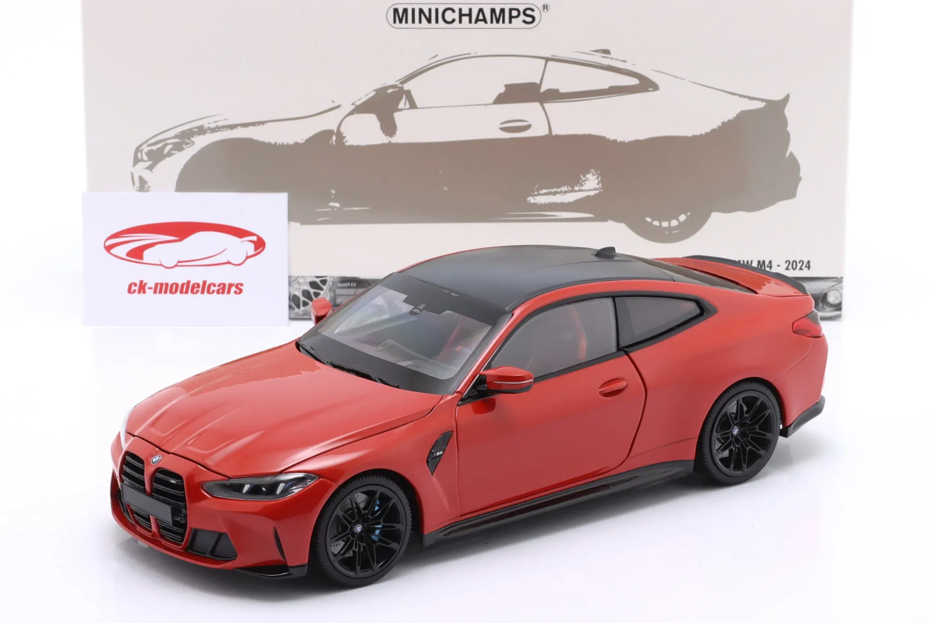 BMW M4 (G82) Baujahr 2024 rot metallic 1:18 Minichamps