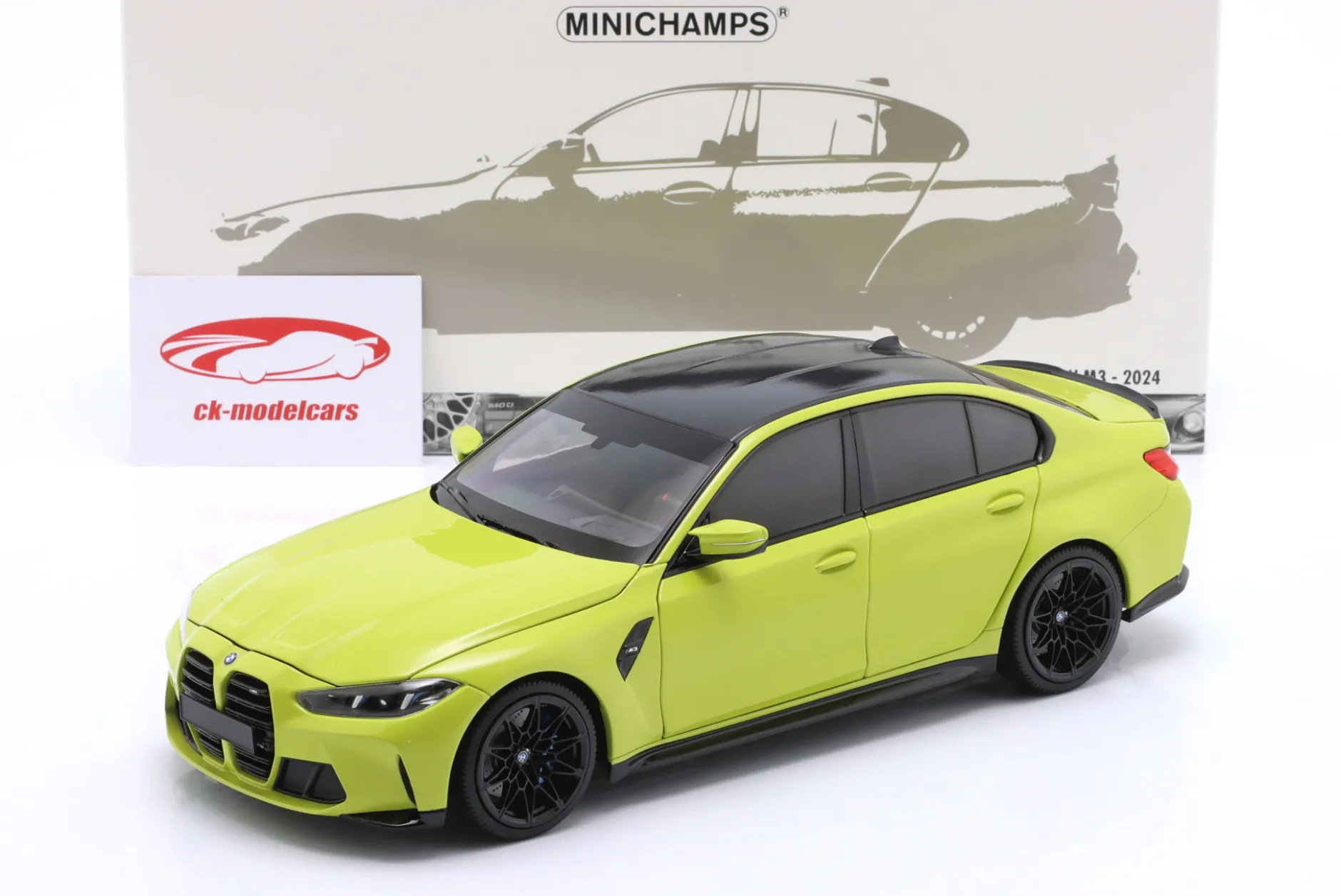 BMW M3 (G80) Limousine Baujahr 2024 Sao Paulo gelb 1:18 Minichamps
