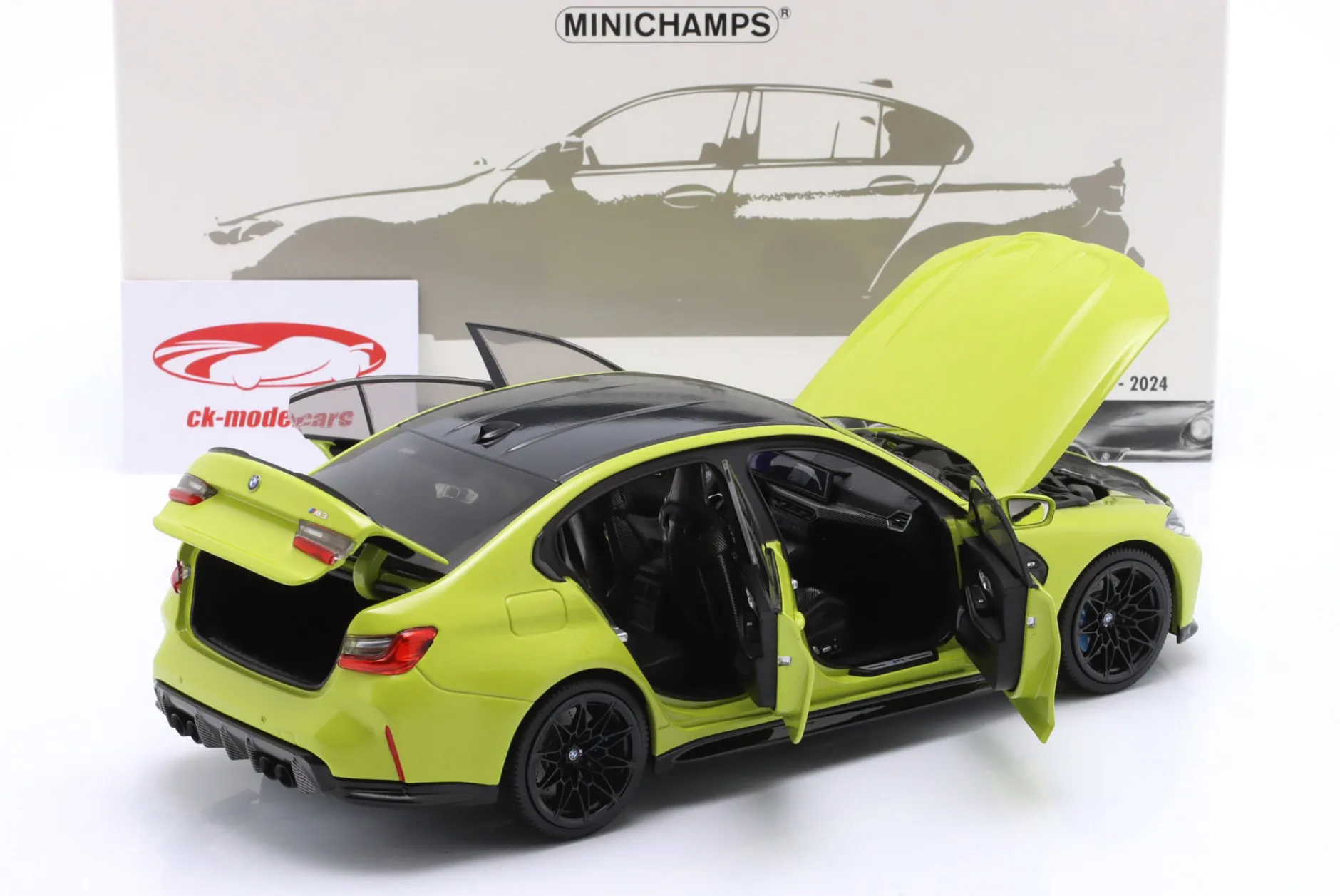 BMW M3 (G80) Limousine Baujahr 2024 Sao Paulo gelb 1:18 Minichamps